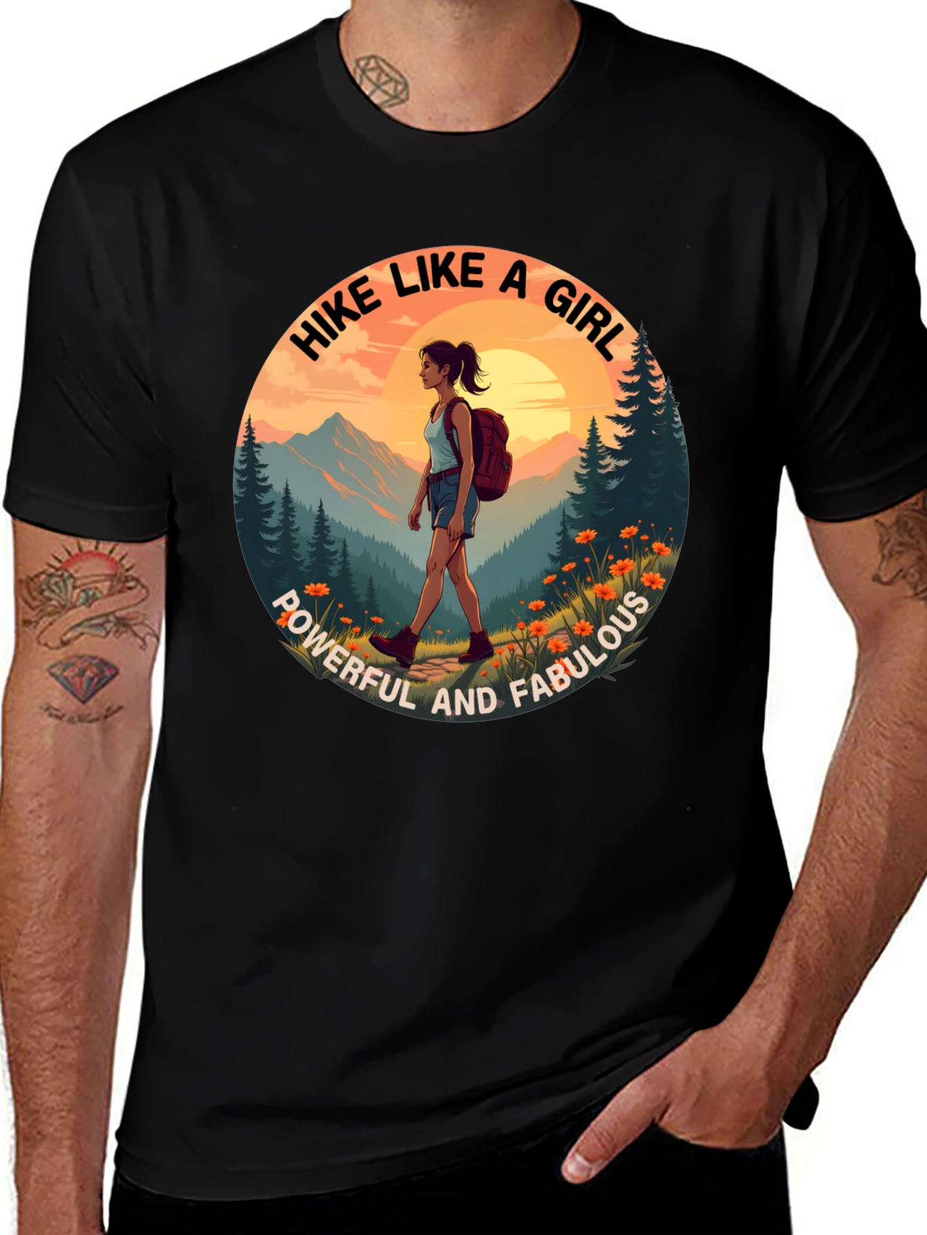 Variant 8 of Hike Like A Girl T-Shirt - Mountain Adventure