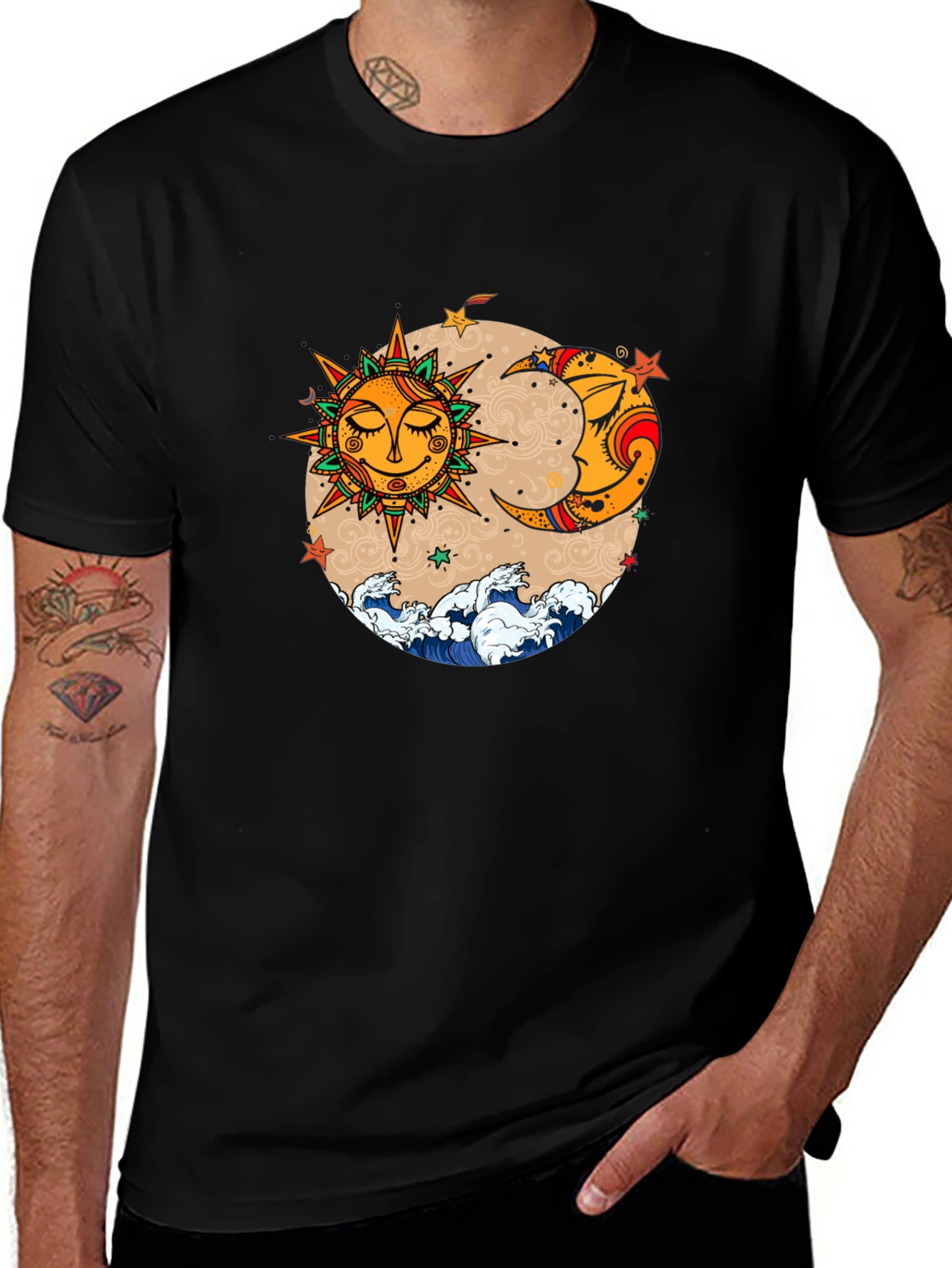 Variant 13 of Celestial Sun and Moon Graphic Tee