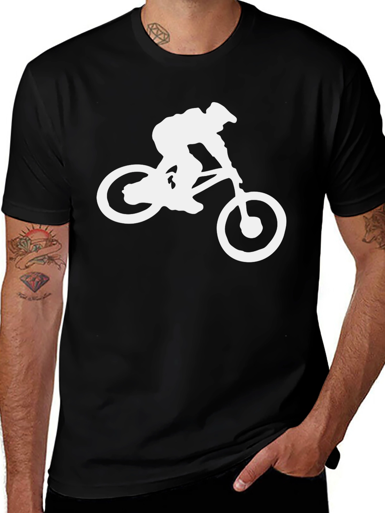 Variant 15 of Mountain Bike T-Shirt - Black Graphic Tee
