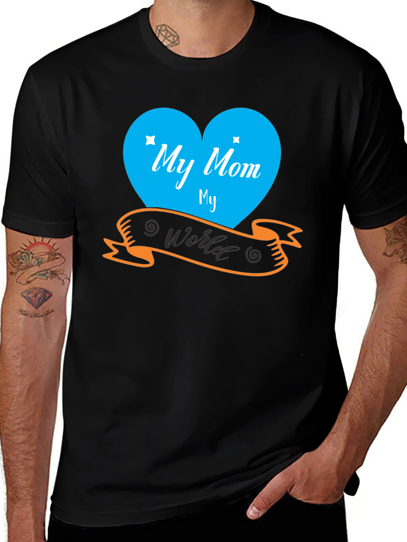 Variant 15 of My Mom My World Black T-Shirt