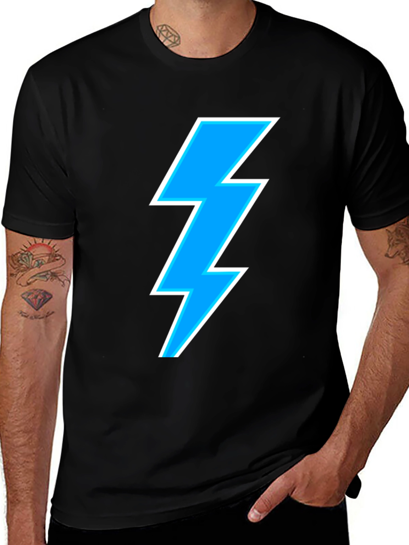 Variant 21 of Lightning Bolt Graphic T-Shirt - Modern Design