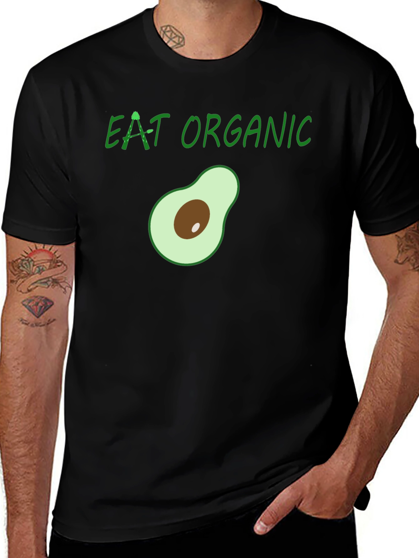 Variant 21 of Eat Organic Avocado Graphic T-Shirt