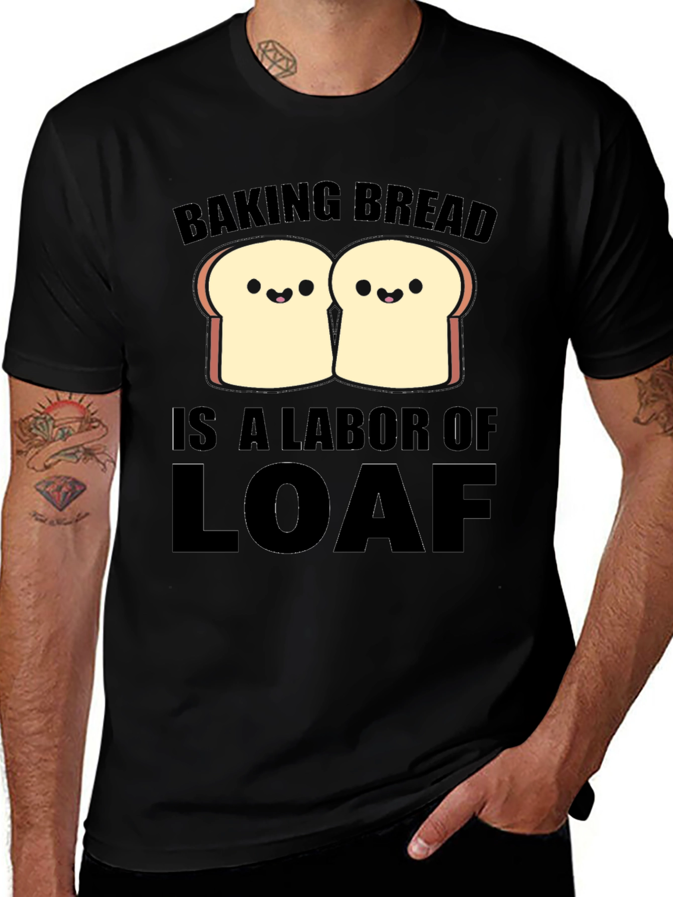Baking Bread Labor of Loaf Black T-Shirt