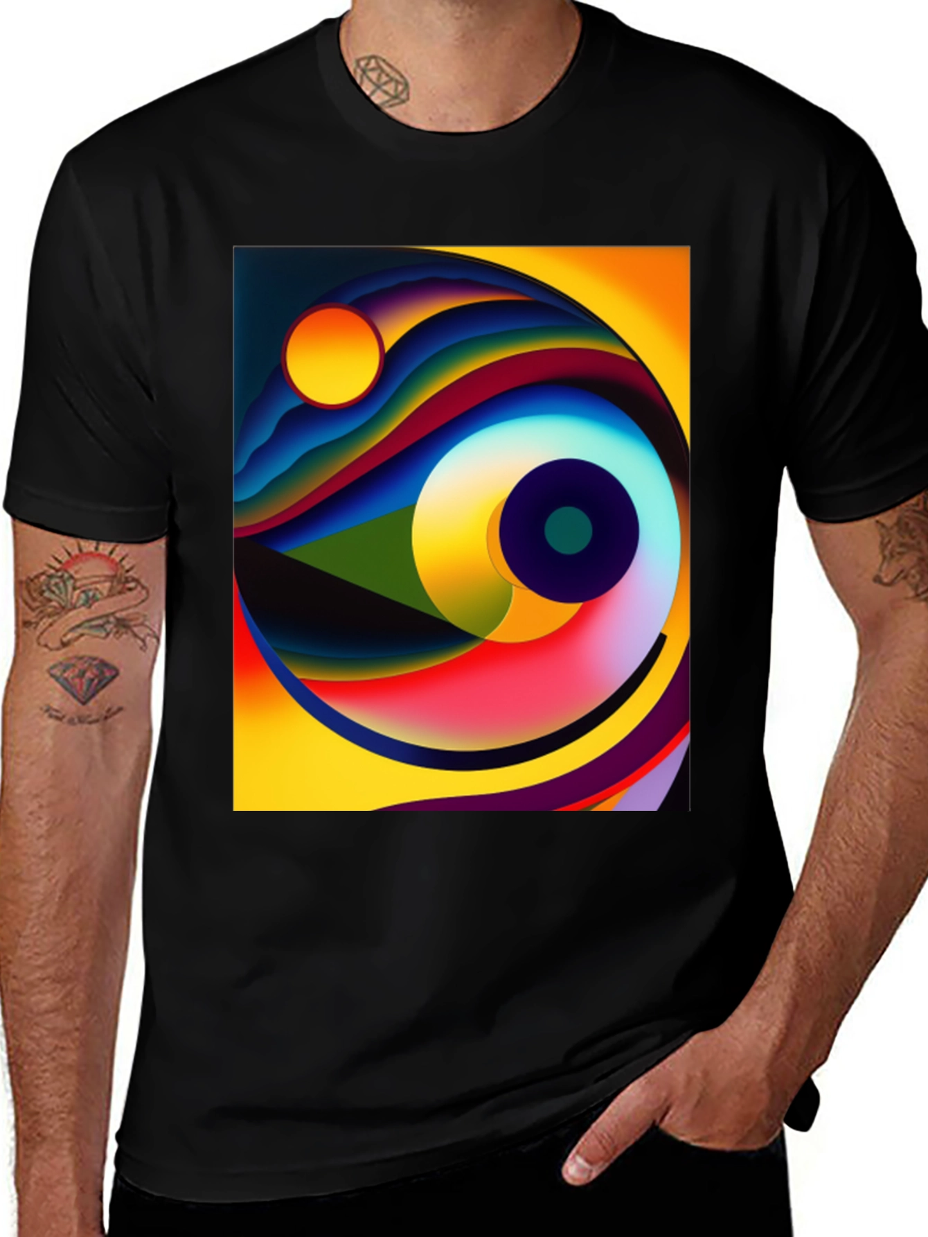 Variant 20 of Abstract Art Graphic Tee - Modern Design