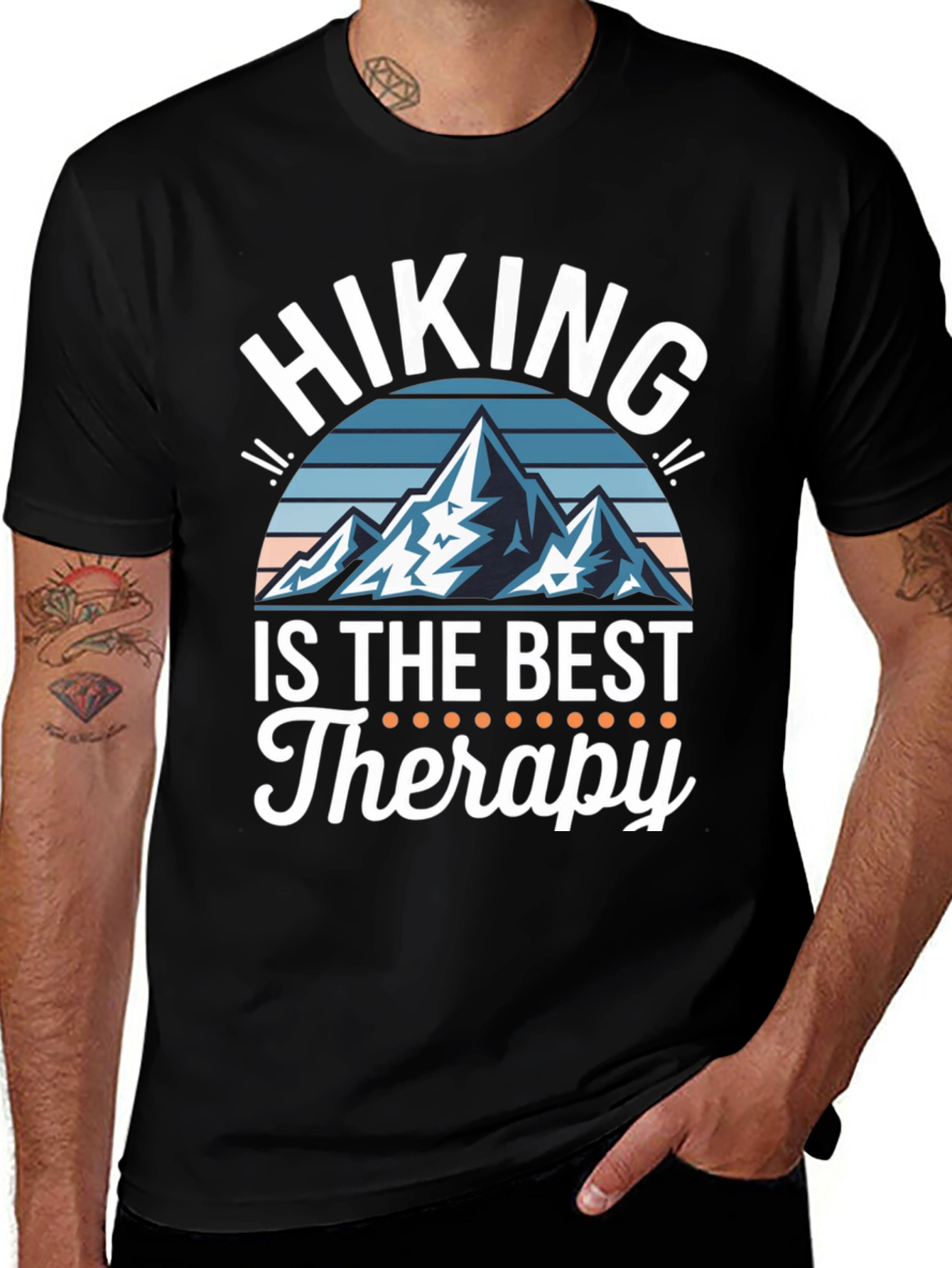 Variant 20 of Hiking Therapy Graphic Tee - Mountain Lover Shirt