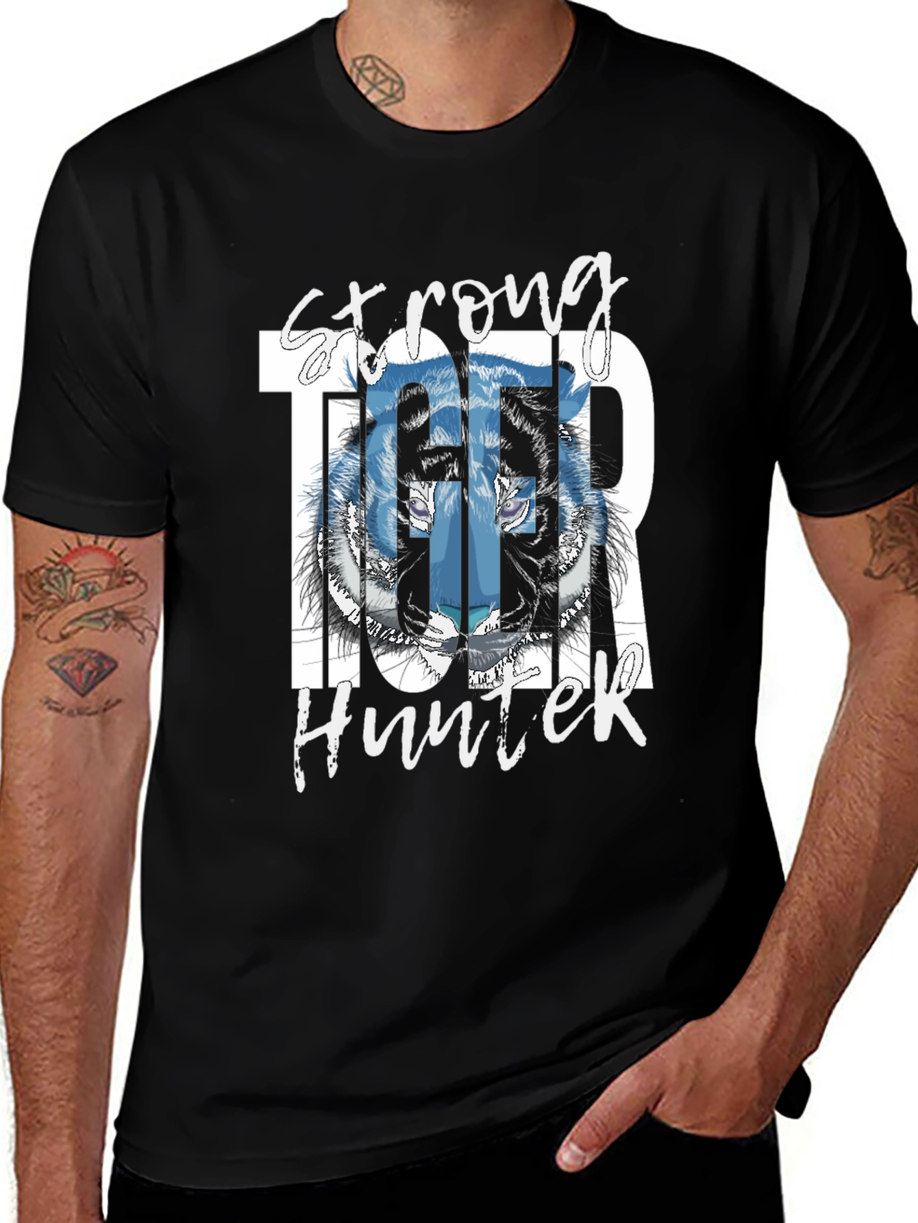 Variant 17 of Strong Tiger Hunter Graphic T-Shirt