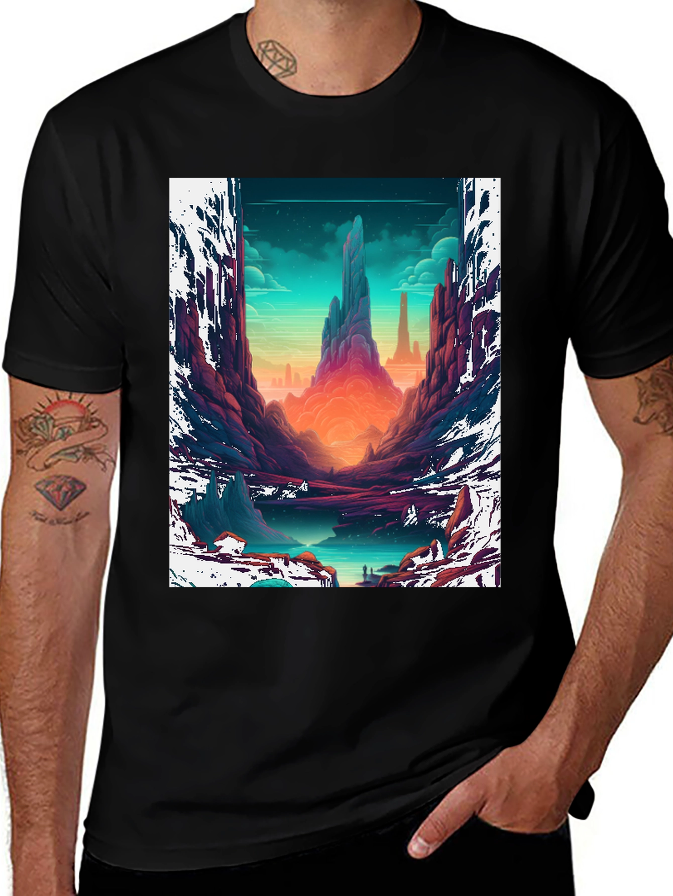 Variant 5 of Epic Landscape Graphic Tee - Black