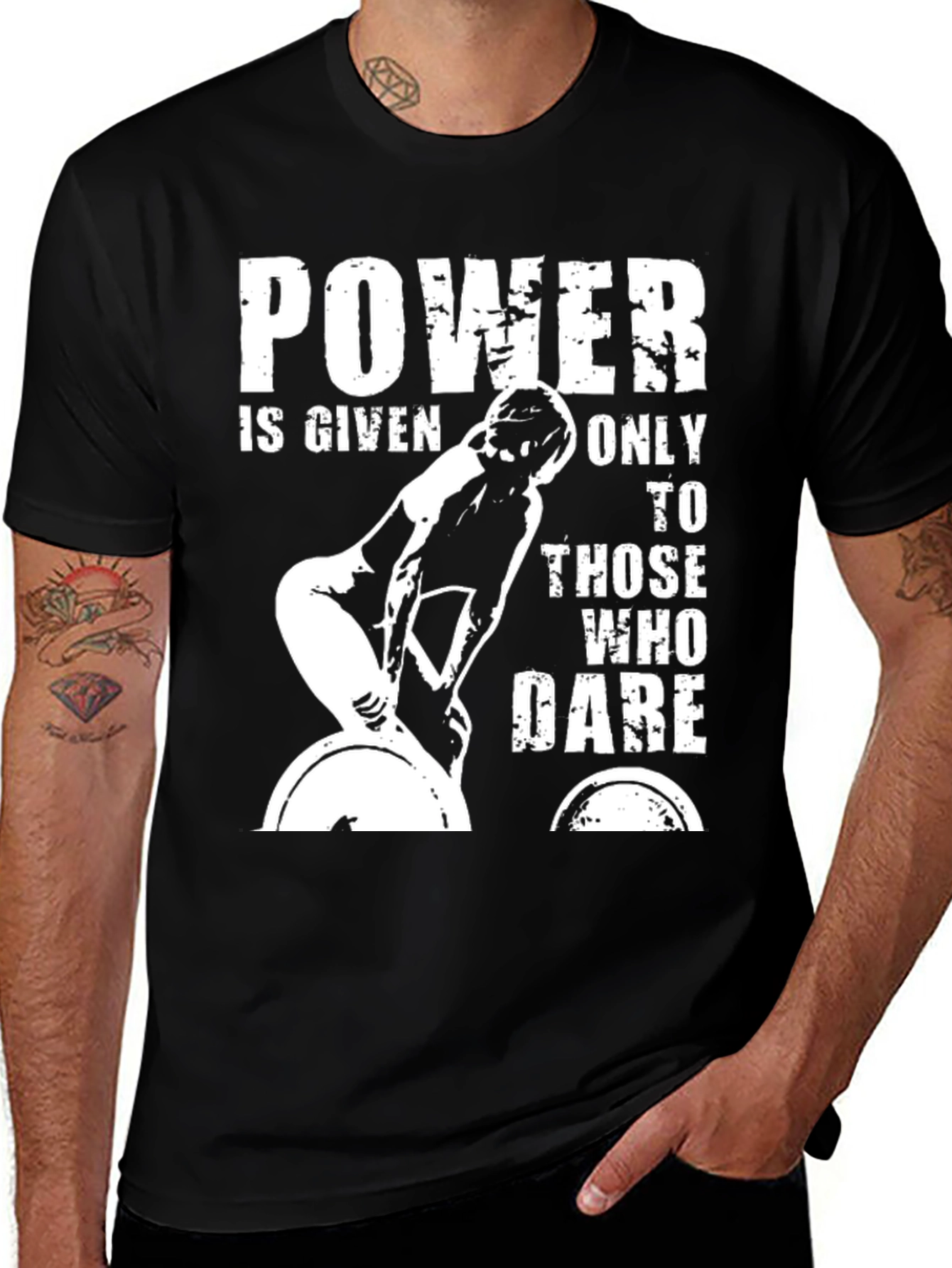 Variant 22 of Powerlifting T-Shirt: Dare to Lift Heavy!