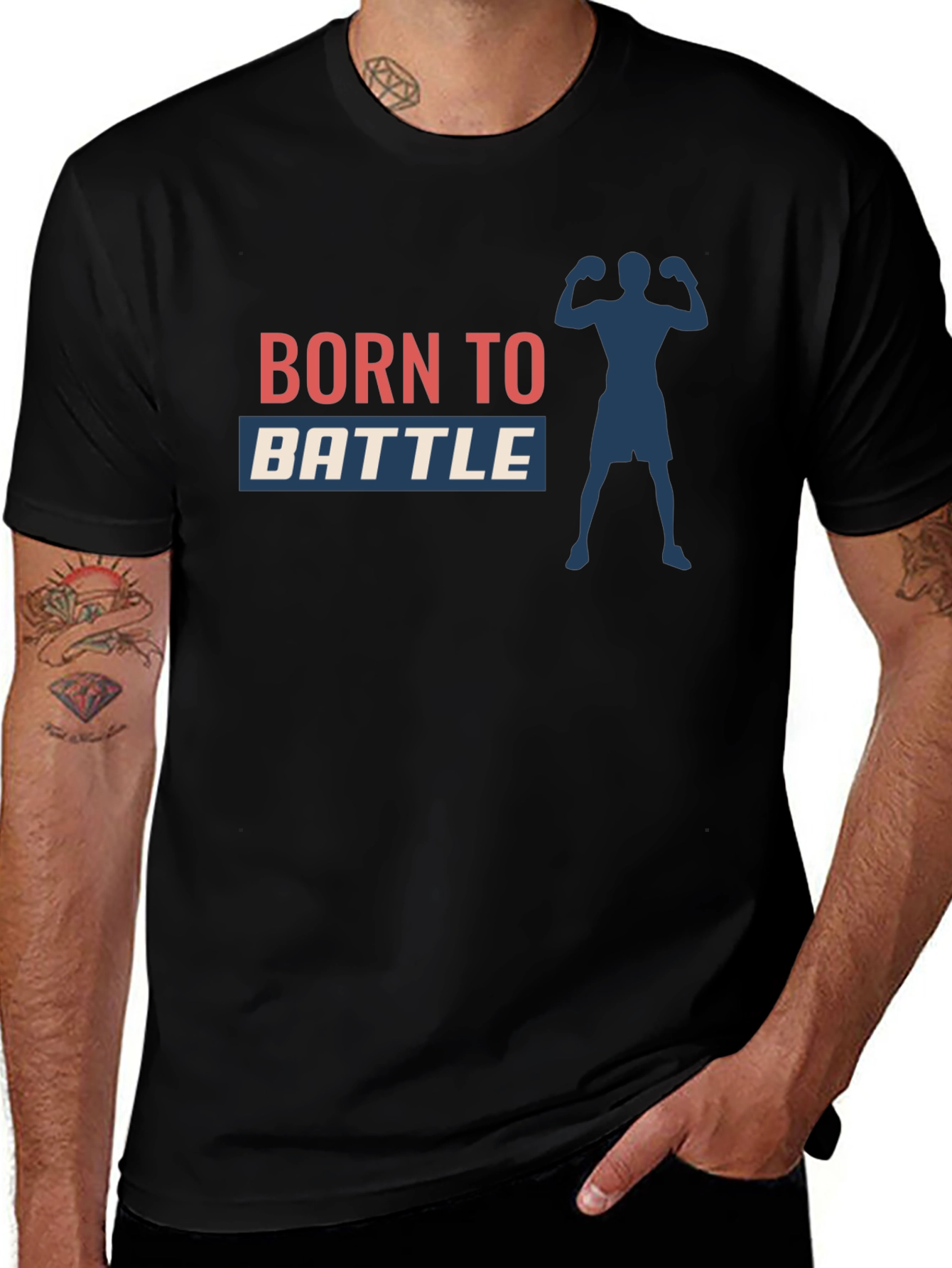Variant 2 of Born to Battle T-Shirt - Motivational Boxing Tee