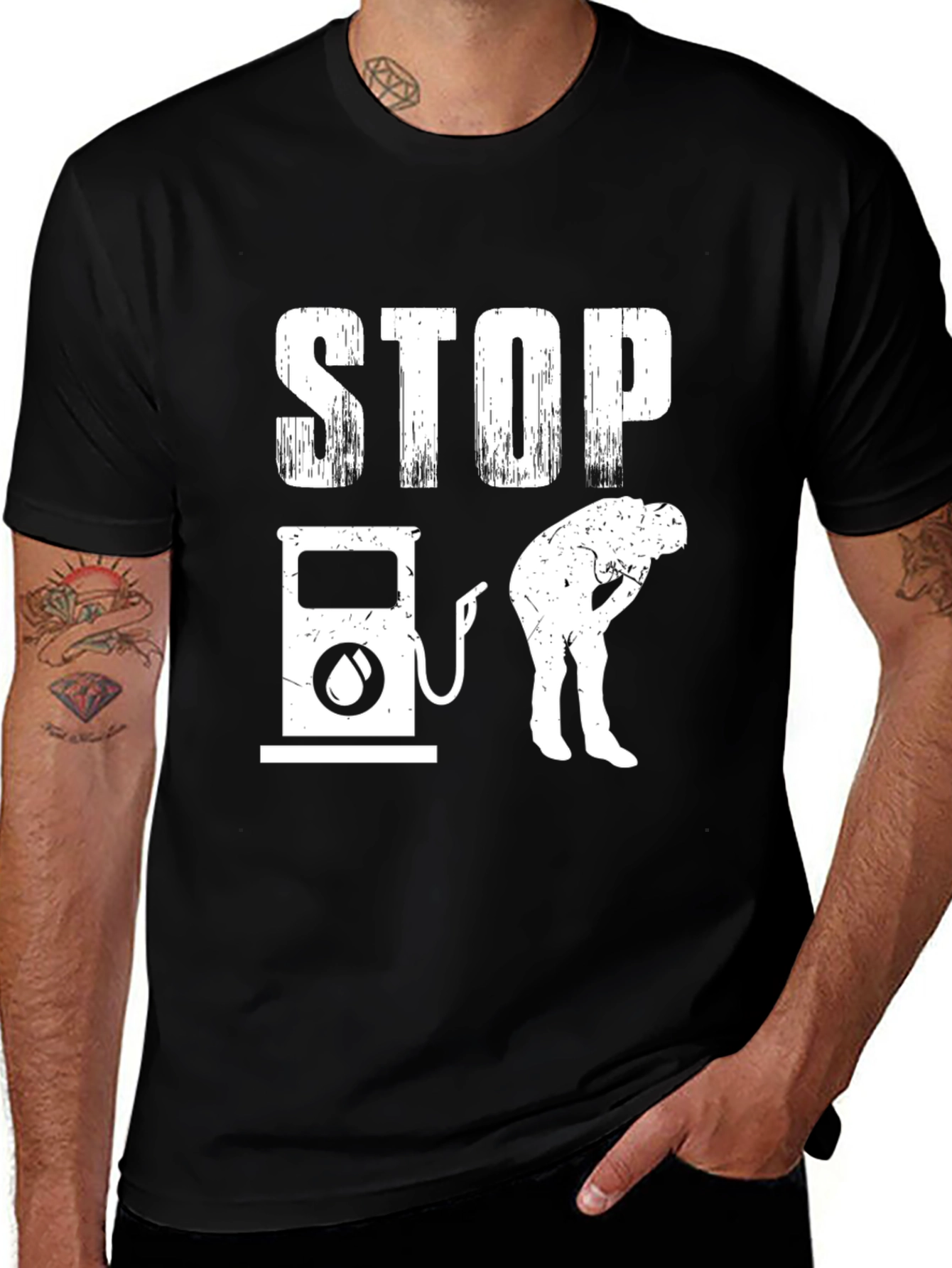 Variant 20 of Stop Gas T-Shirt - Funny Graphic Tee for Men