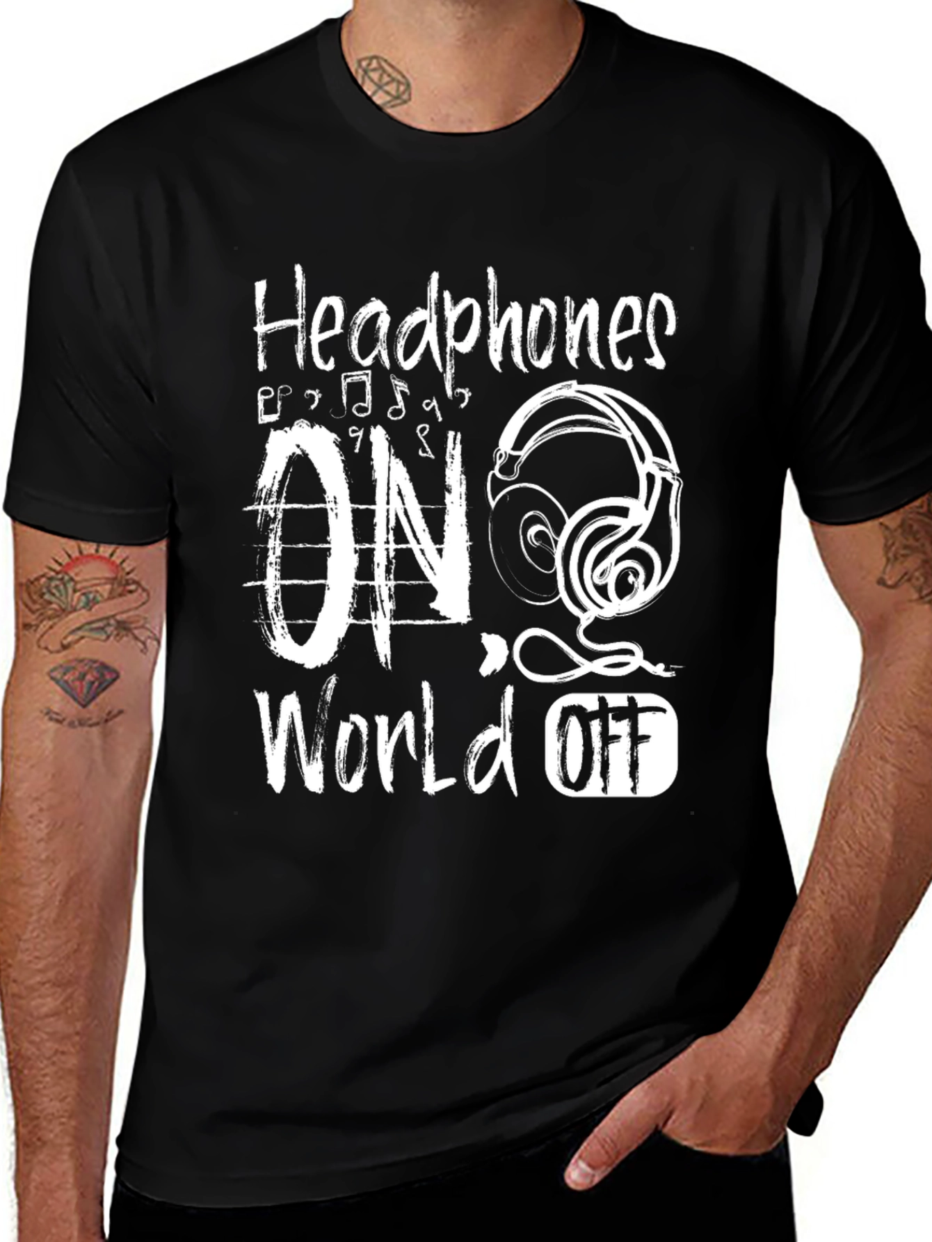 Variant 9 of Headphones On World Off Graphic Tee