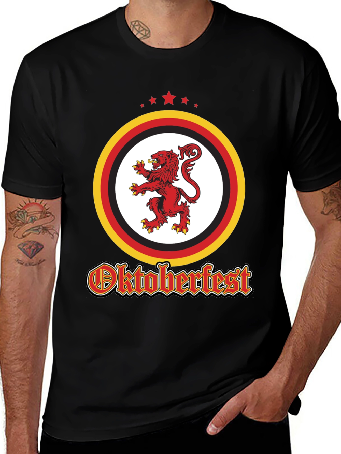 Oktoberfest Lion Crest Black T-Shirt