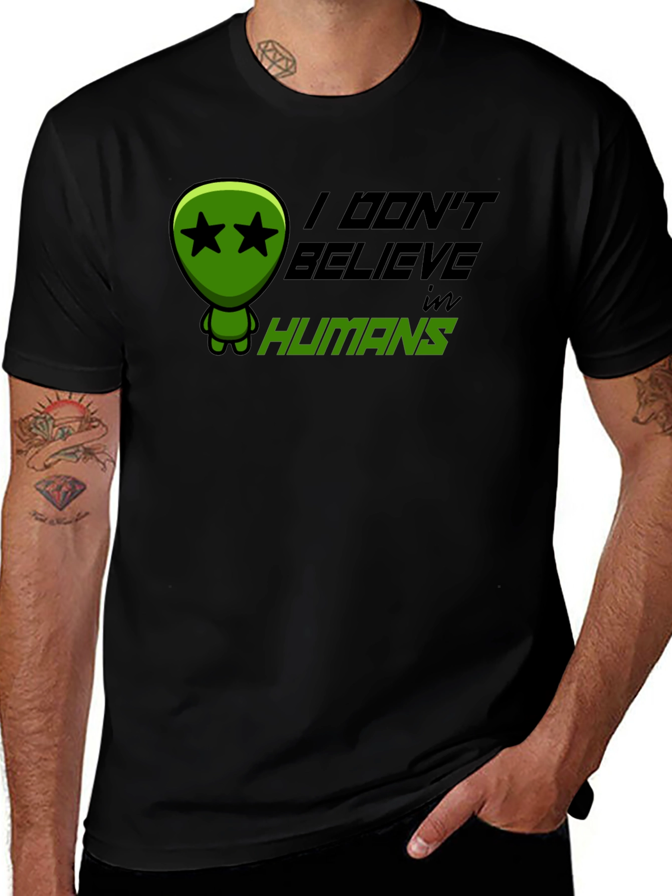 Variant 17 of I Don't Believe in Humans Alien T-Shirt