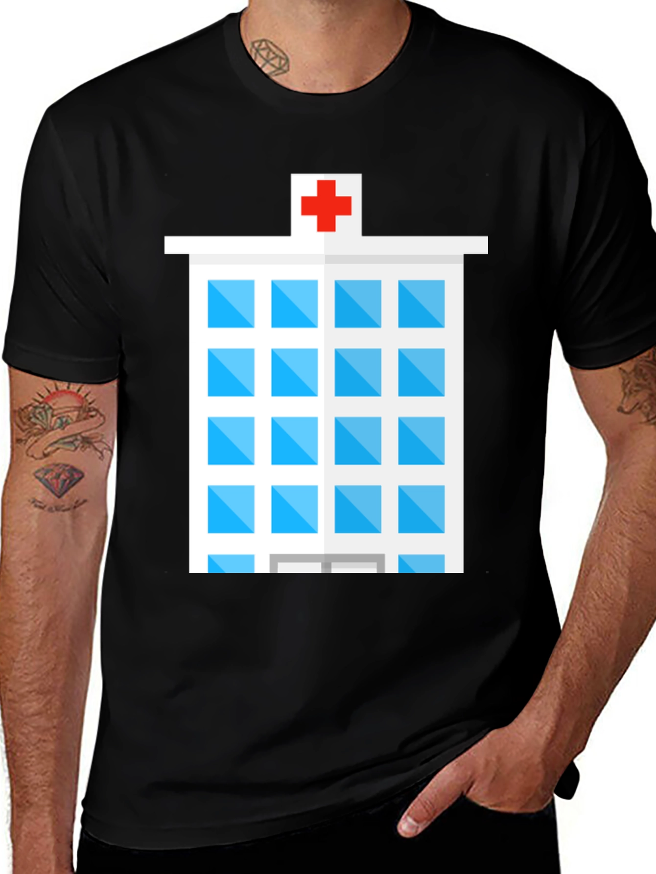 Hospital Building Graphic T-Shirt