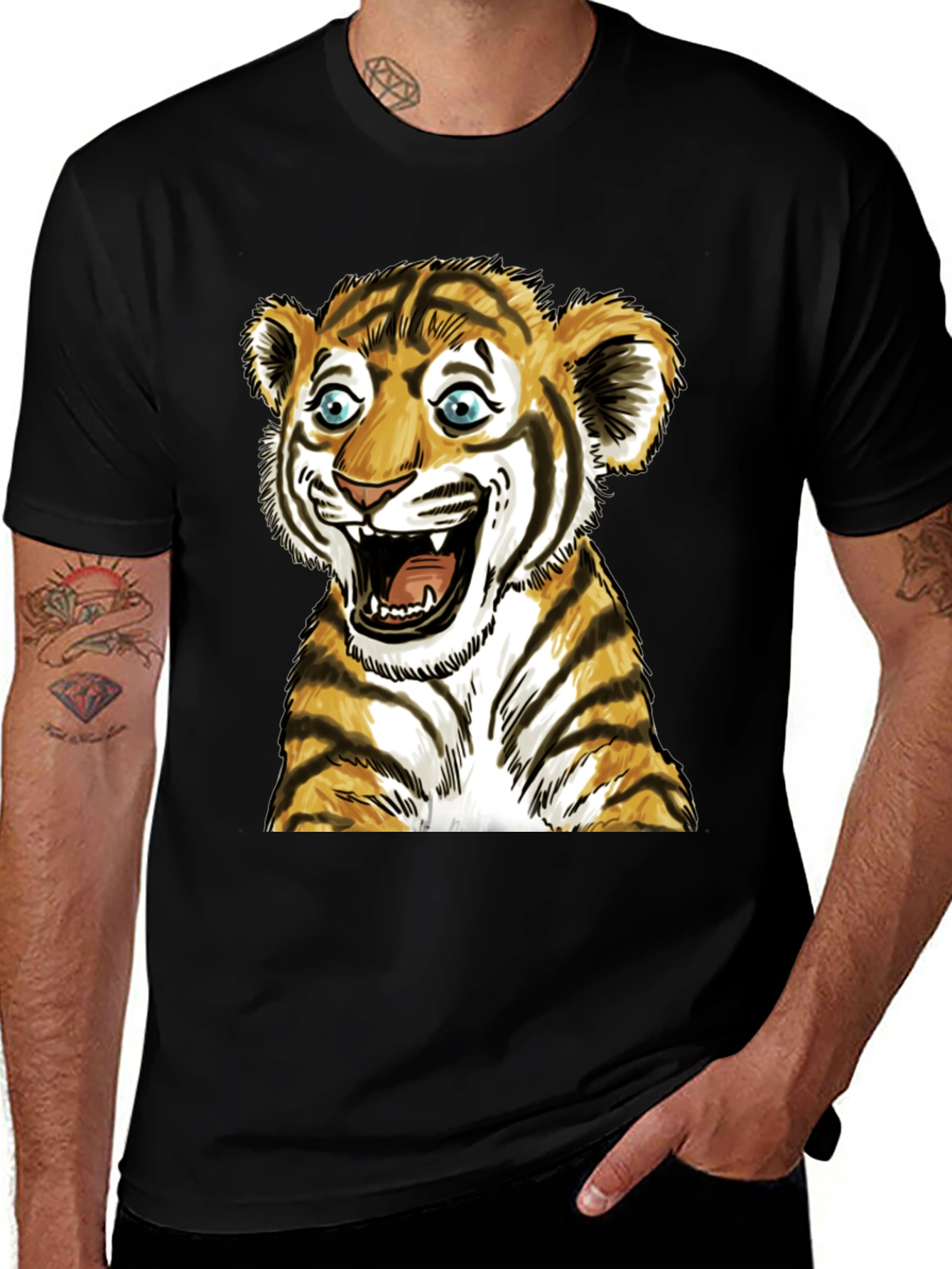 Variant 2 of Tiger Cub Graphic Tee - Unisex Black T-Shirt