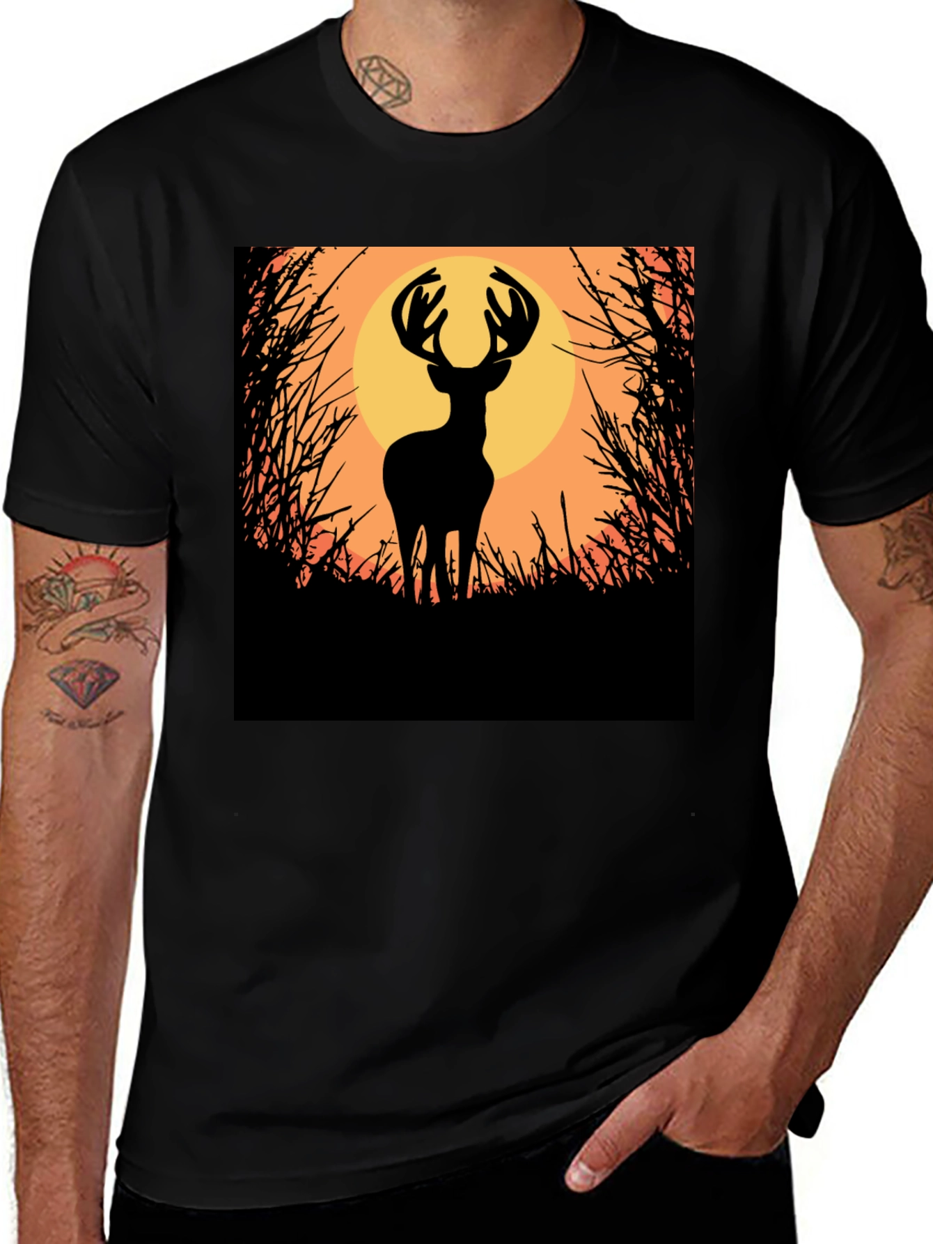 Variant 27 of Deer Silhouette Graphic Tee - Nature Inspired Apparel
