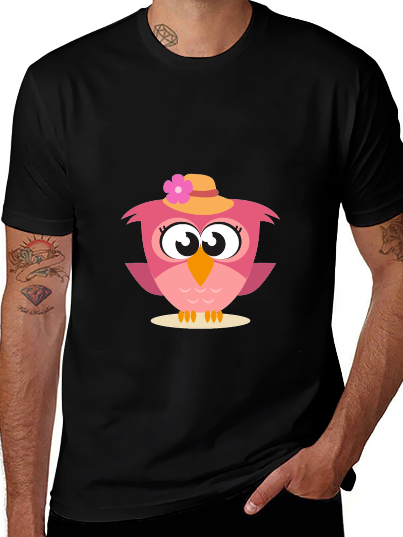 Variant 13 of Cute Owl Graphic Tee - Whimsical Bird Design