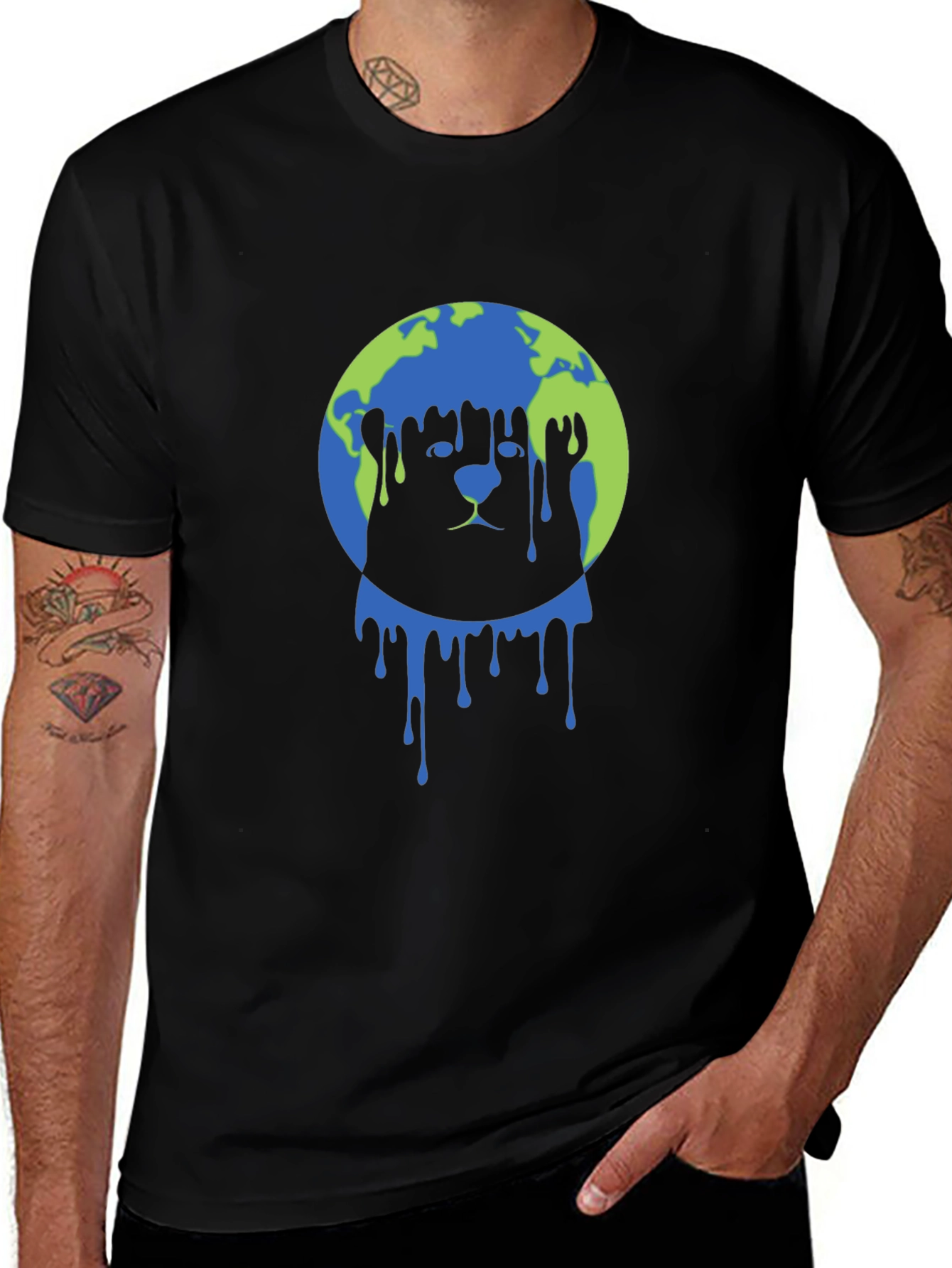 Variant 8 of Melting Earth Otter Graphic T-Shirt