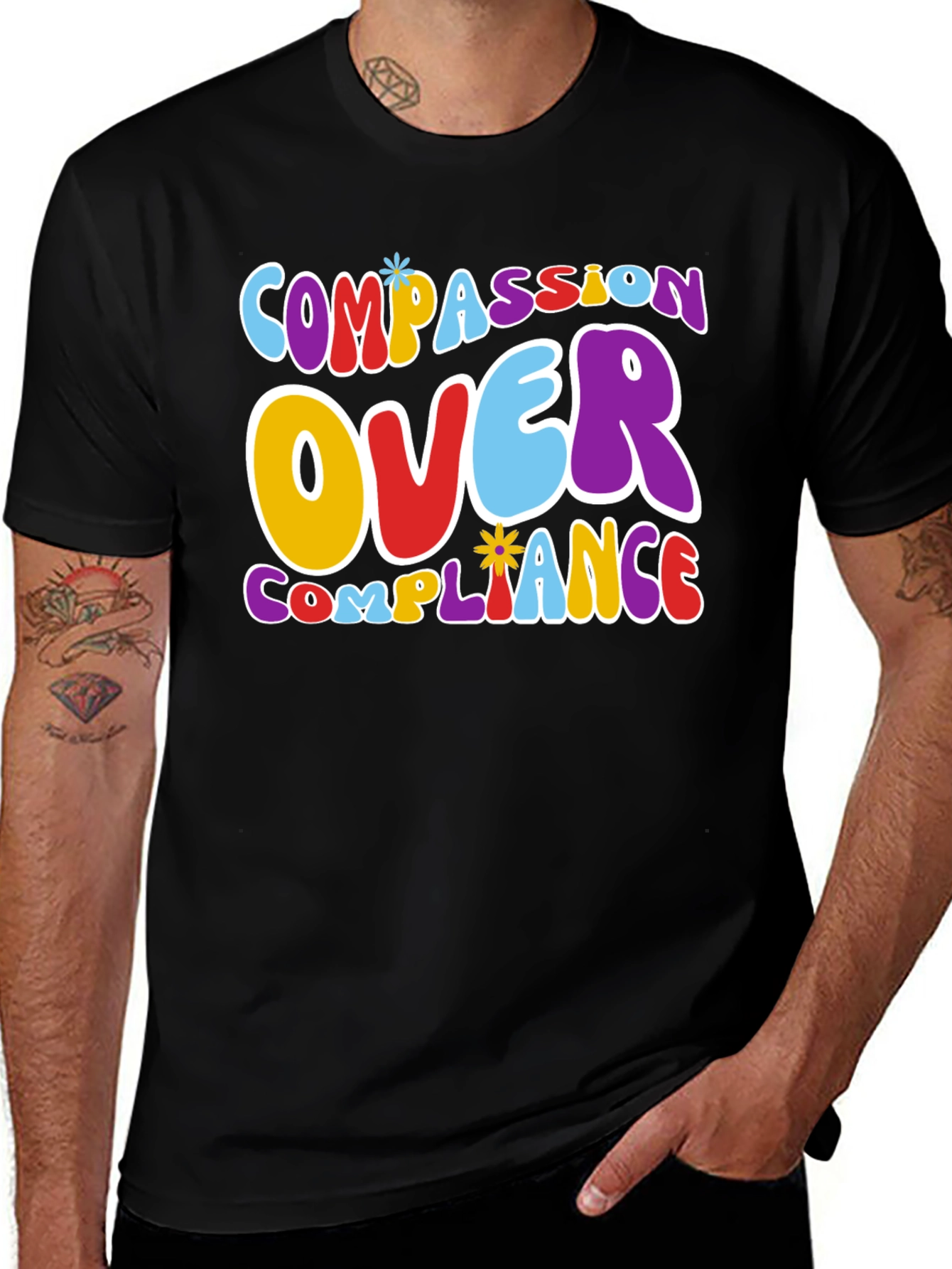 Variant 2 of Compassion Over Compliance Graphic Tee