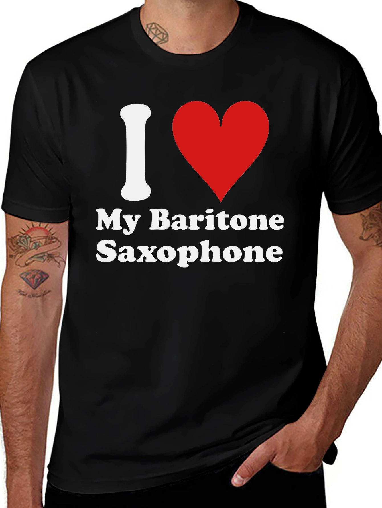 Variant 11 of I Heart My Baritone Saxophone - Graphic T-Shirt