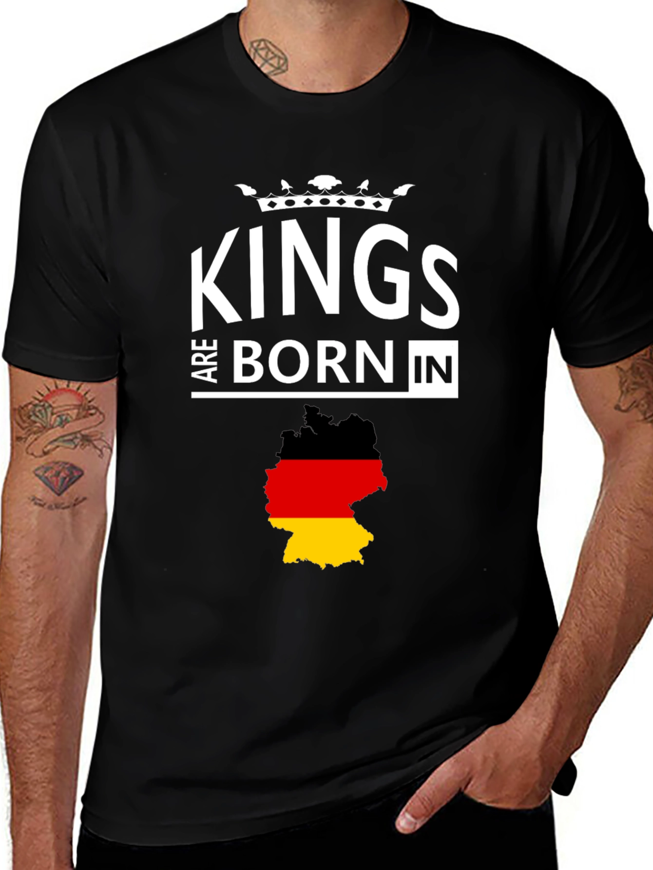 Kings Are Born In Germany Men's Black T-shirt