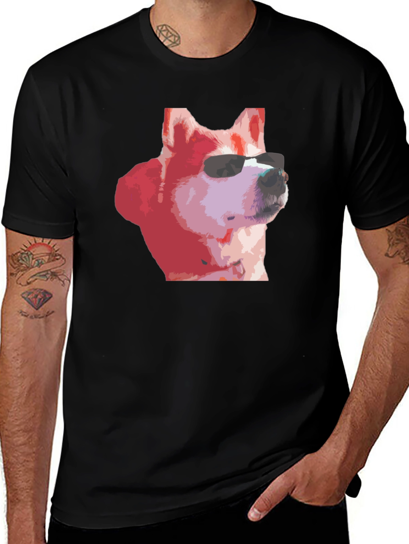 Variant 20 of Cool Dog Graphic Tee - Black Cotton Shirt