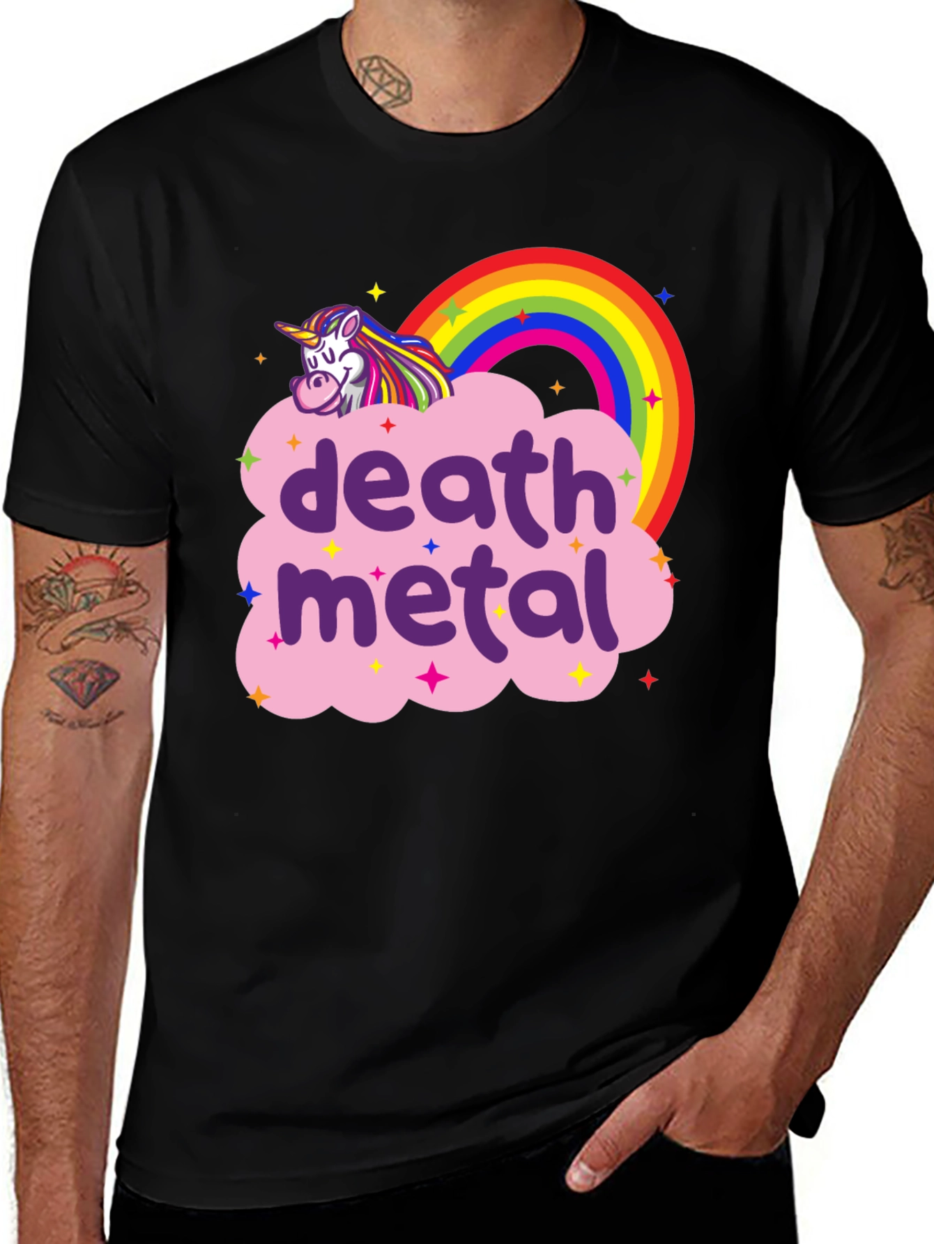 Variant 12 of Death Metal Unicorn Rainbow T-Shirt