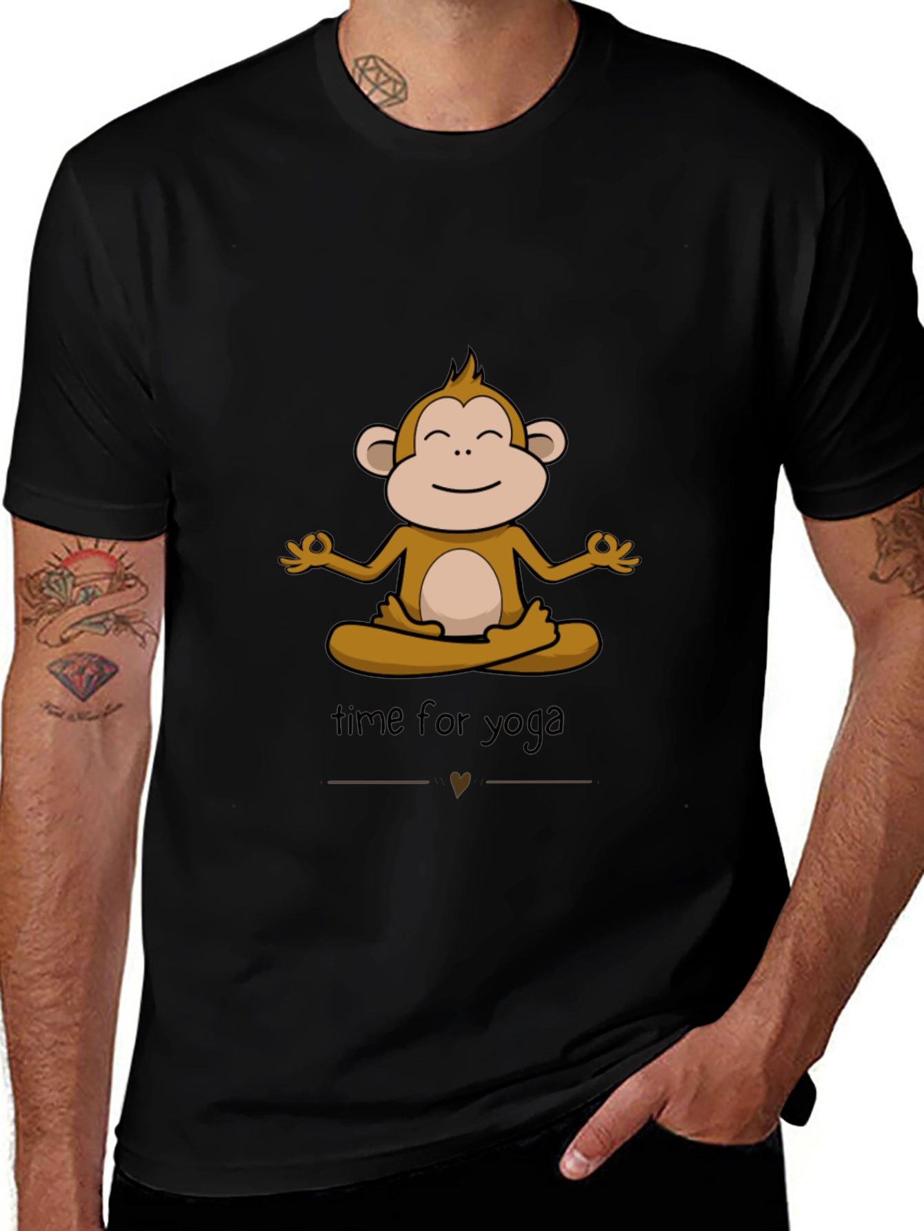 Variant 15 of Zen Monkey Yoga T-Shirt - Meditating Ape Graphic Tee