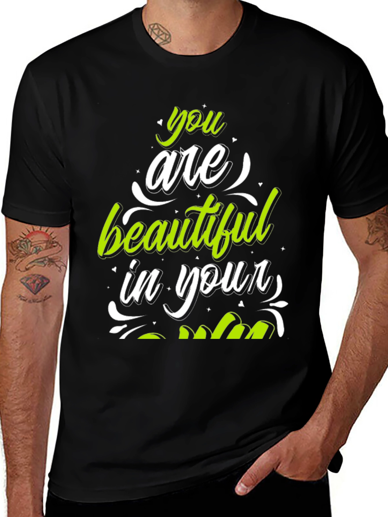 Variant 20 of Stylish "You Are Beautiful" Graphic Tee