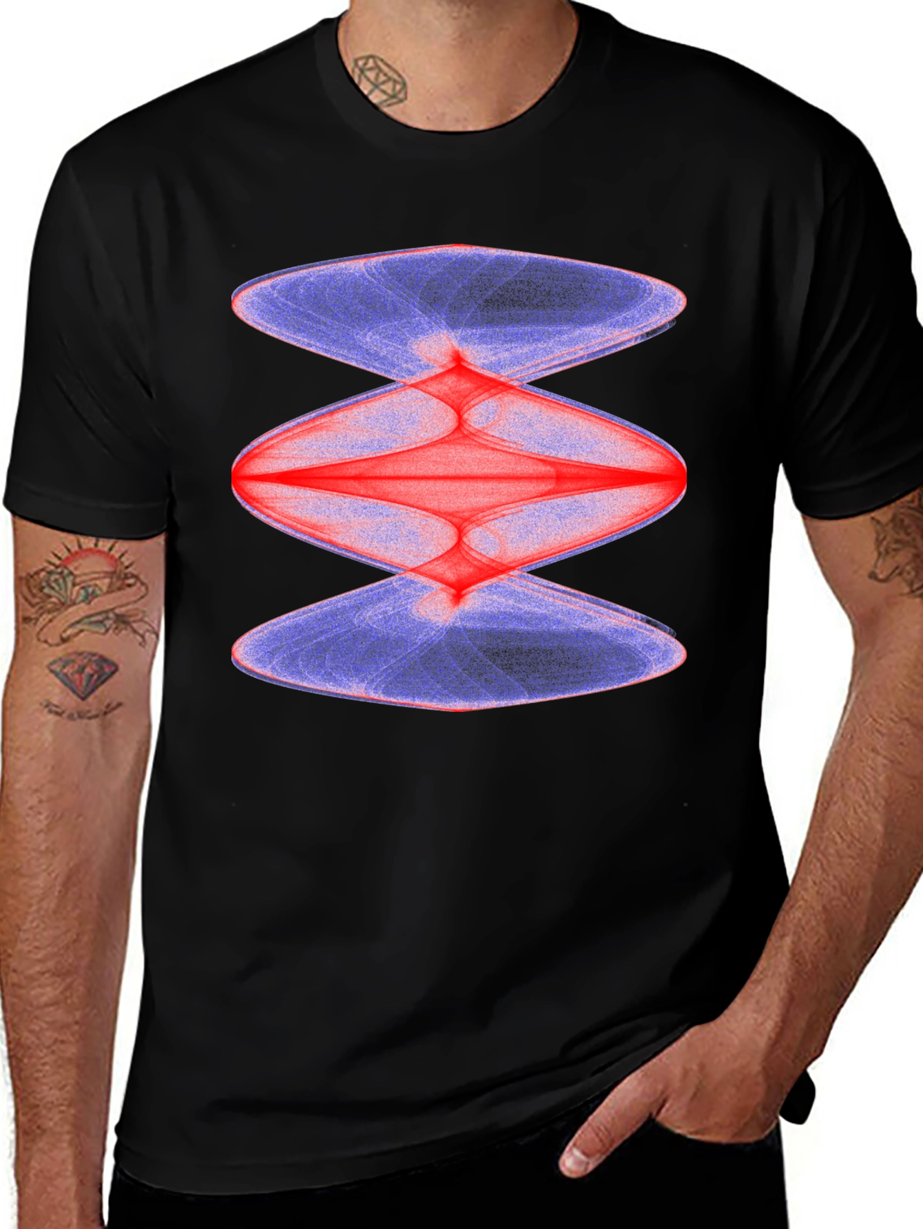 Abstract Geometric T-Shirt - Black