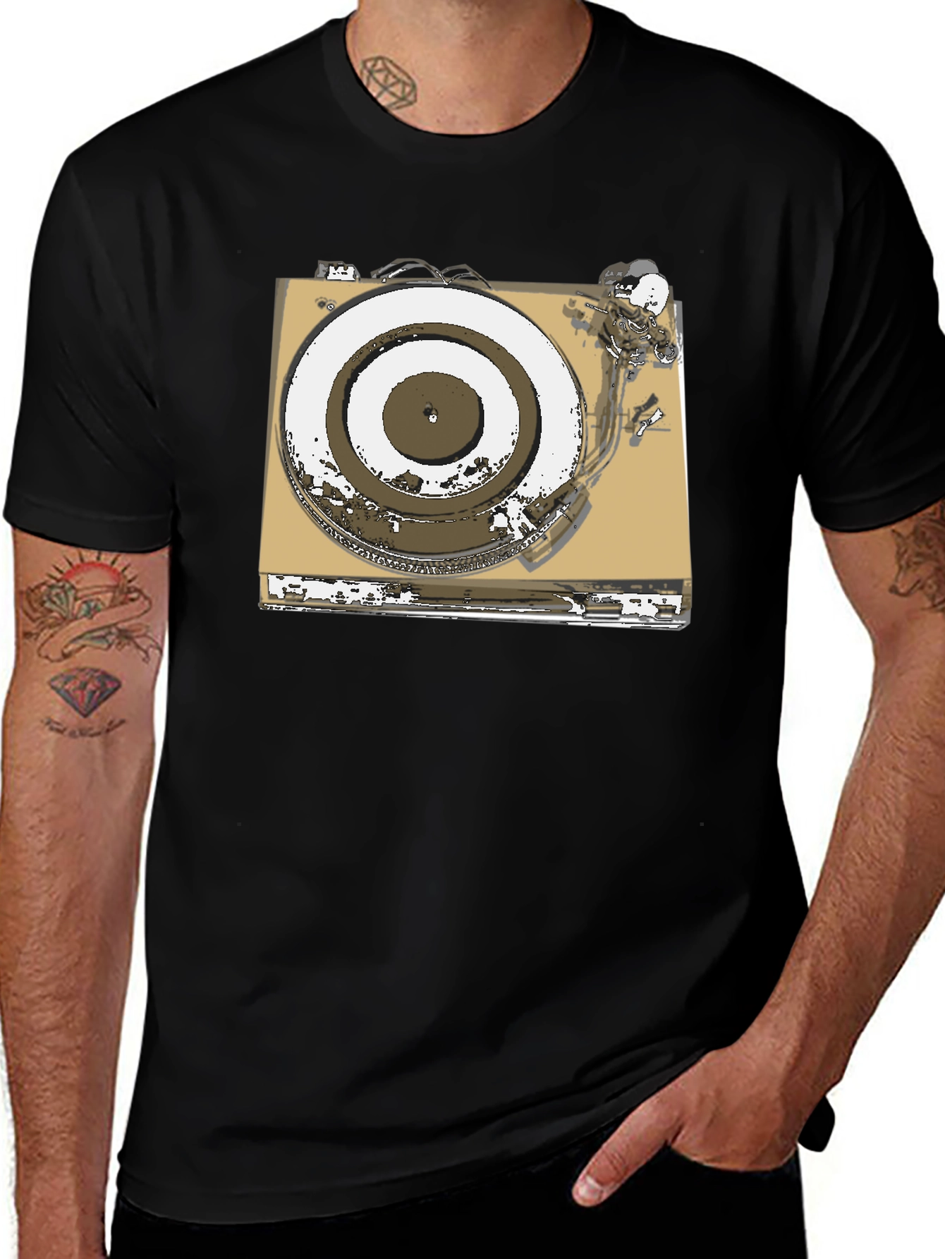 Variant 20 of Vintage Turntable Graphic Tee - DJ Music Lover