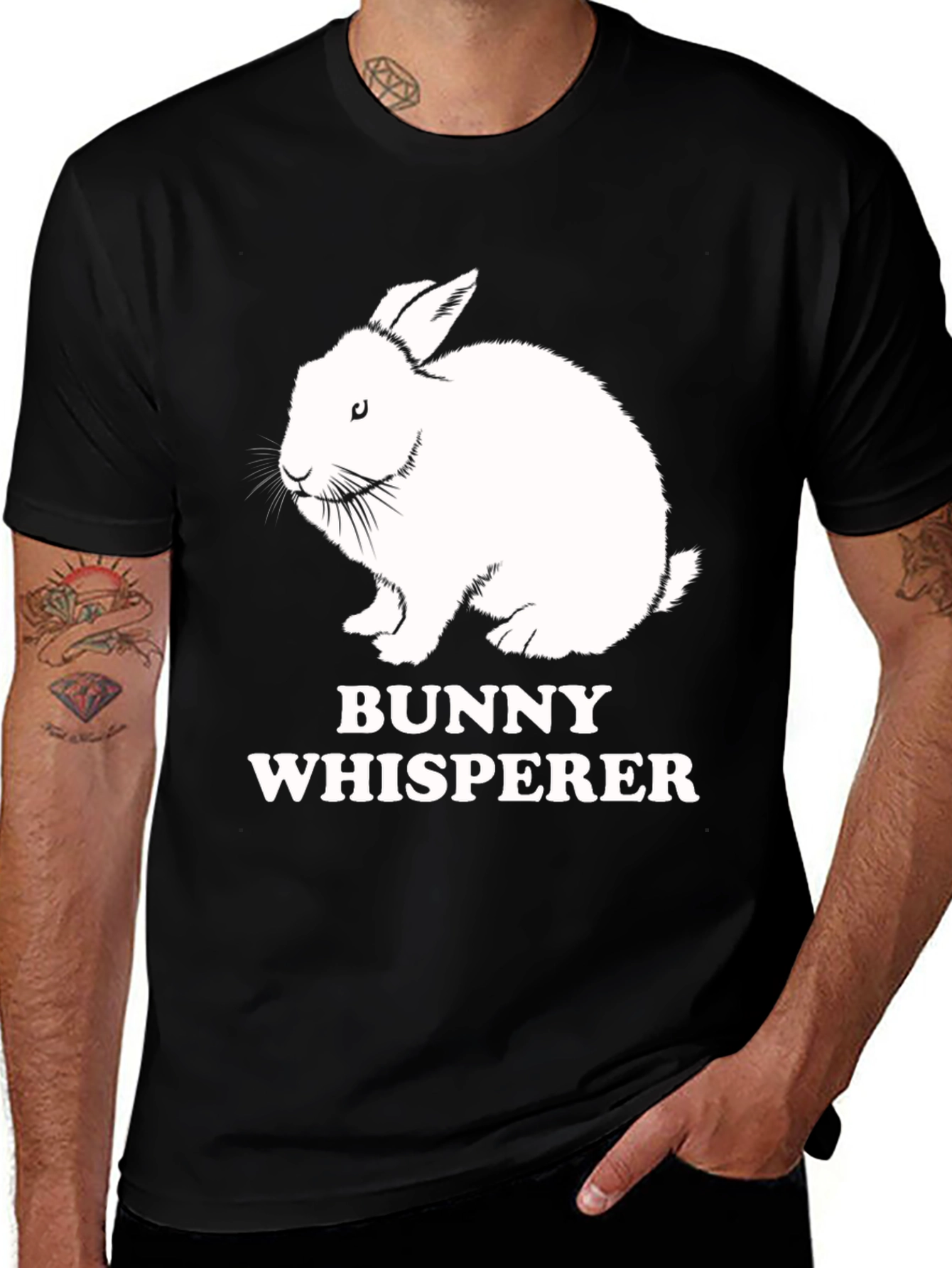Variant 17 of Bunny Whisperer Graphic Tee - Cute Rabbit T-Shirt