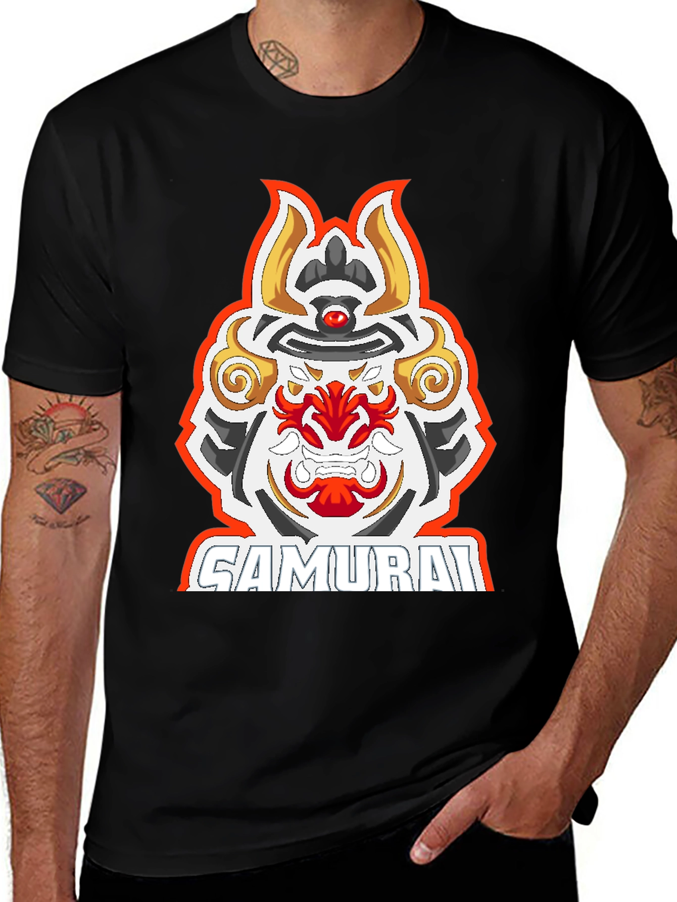 Variant 28 of Samurai Graphic Tee - Men's Black T-Shirt