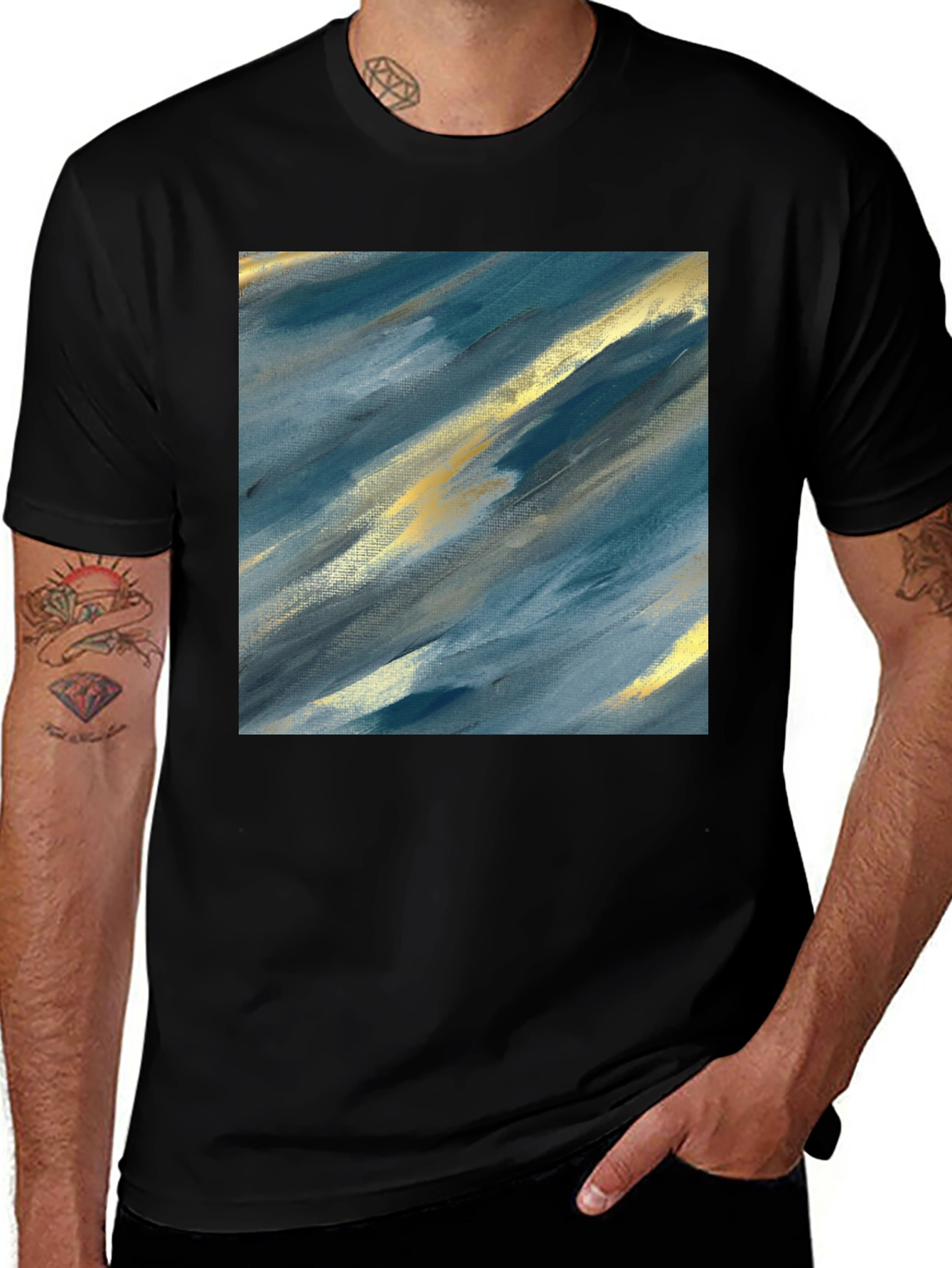 Variant 21 of Abstract Art Tee - Modern Brushstroke Design