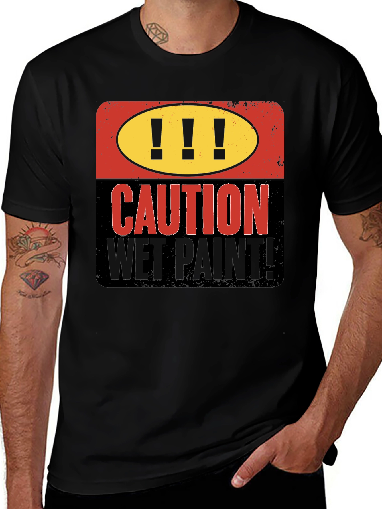Variant 9 of Caution Wet Paint Graphic T-Shirt