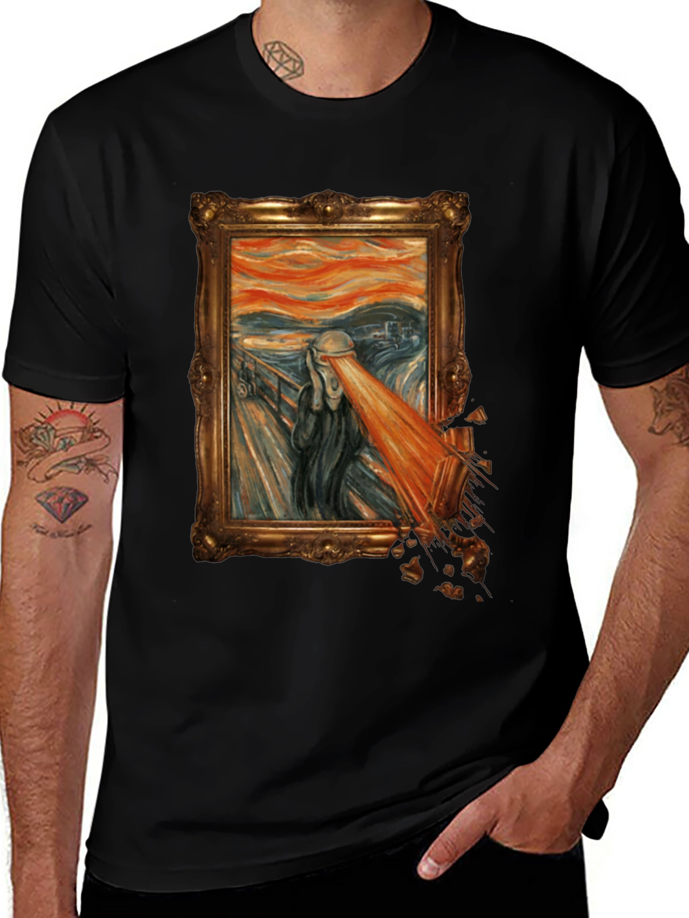 Variant 8 of The Scream Parody Graphic Tee - Unique Art T-Shirt