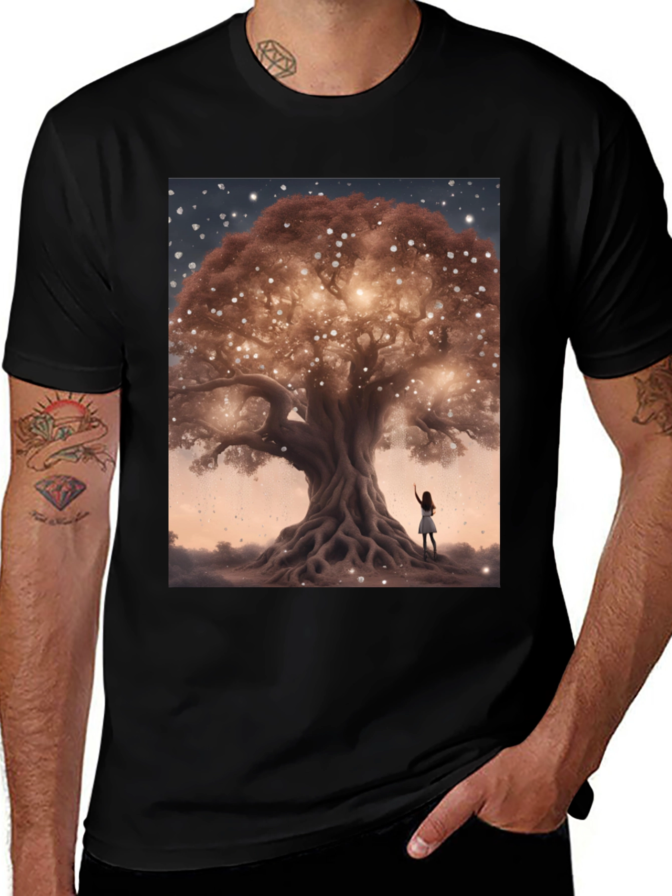 Variant 10 of Enchanted Tree Graphic Tee - Magical Dreamscape T-Shirt