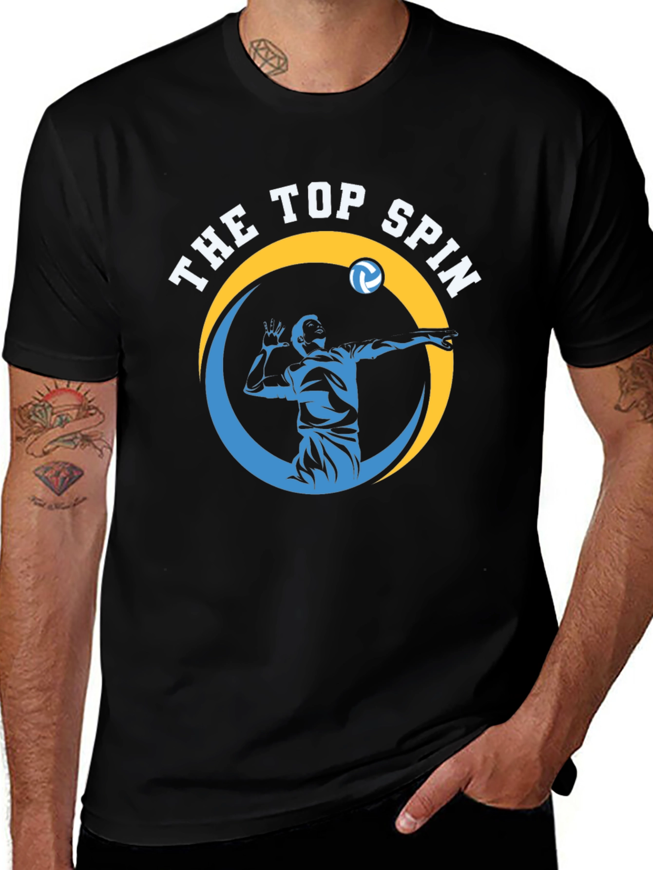 Variant 15 of The Top Spin Volleyball Graphic Tee - Black