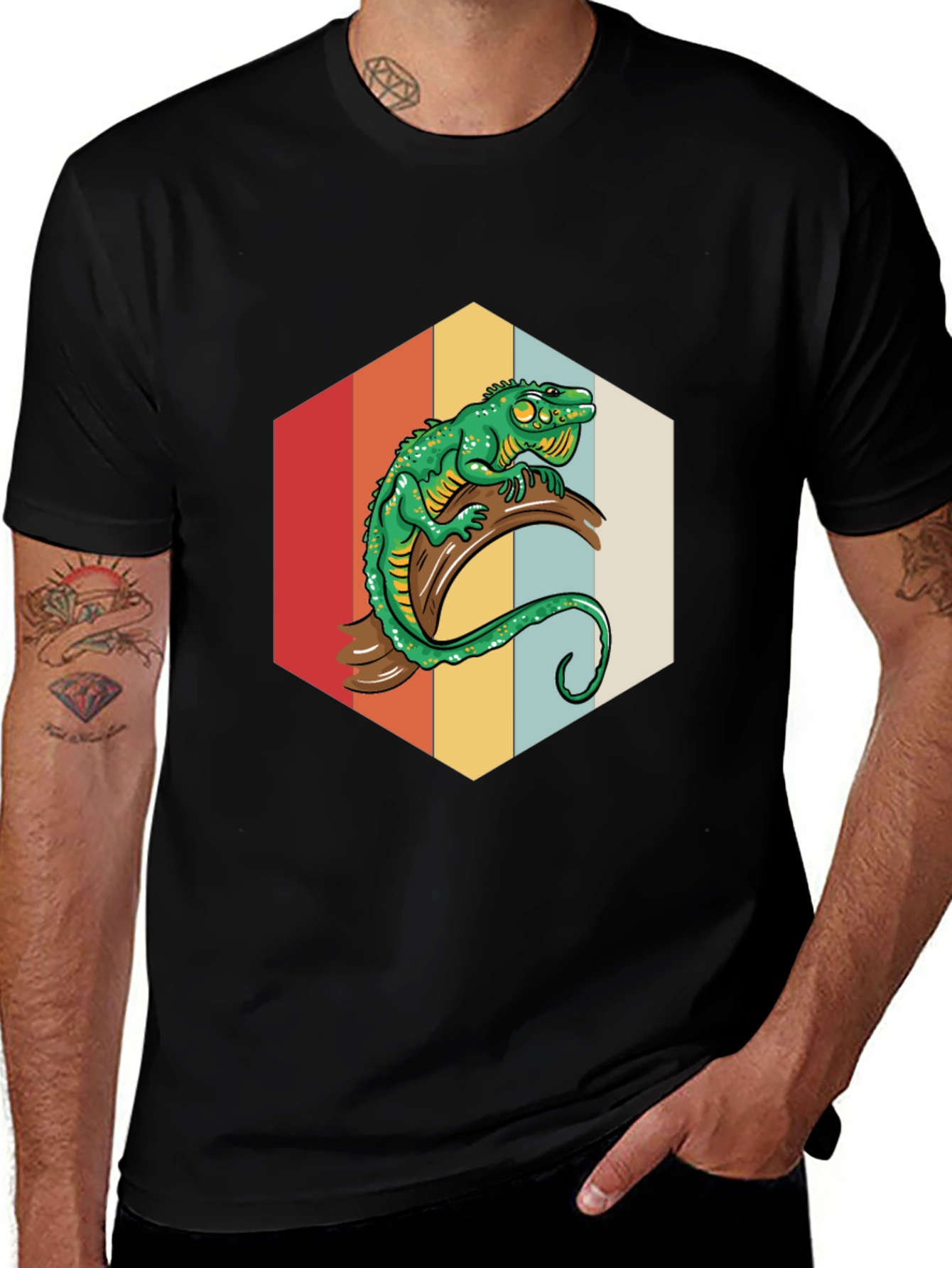 Variant 16 of Retro Lizard Graphic Tee - Cool Reptile Design