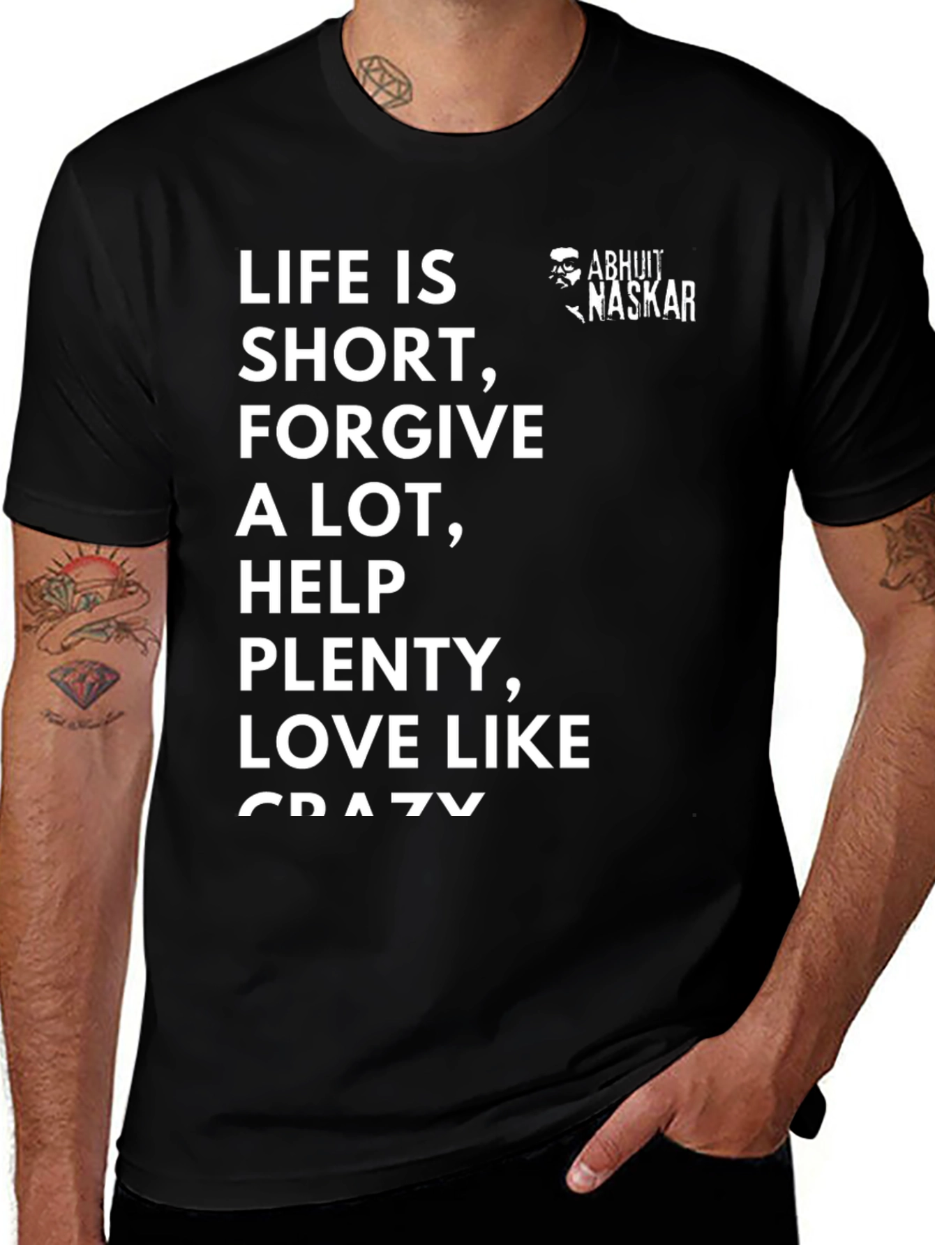 Variant 2 of Life is Short Graphic Tee - Inspirational Message