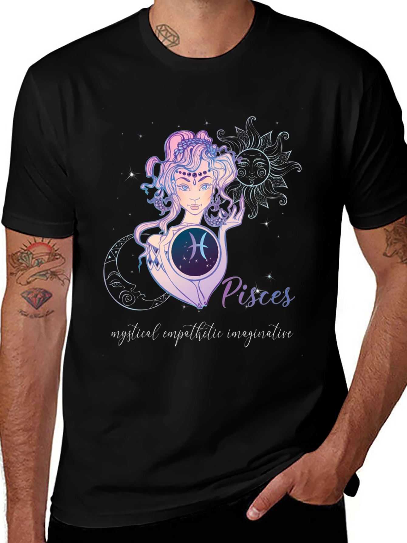 Pisces Zodiac Graphic Tee - Mystical Design