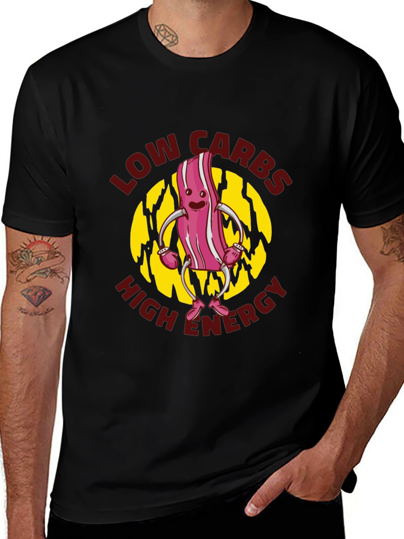 Variant 11 of Low Carbs High Energy Black T-Shirt