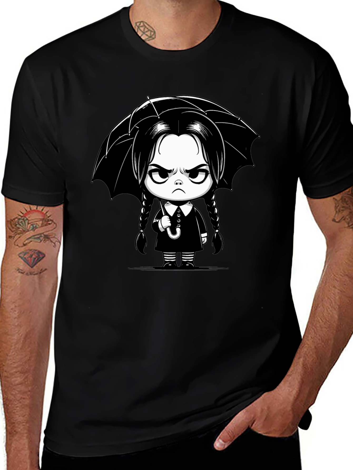 Wednesday Addams Cartoon T-Shirt