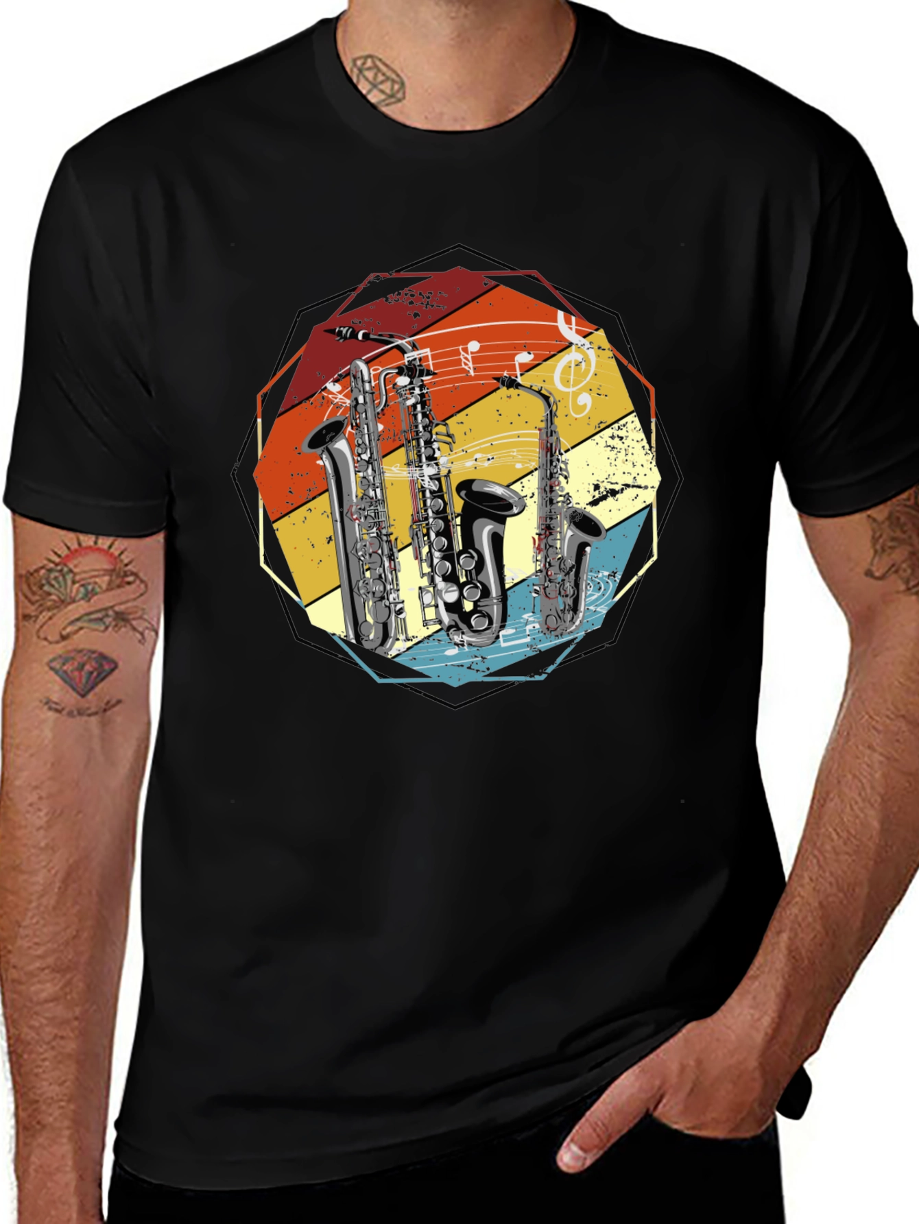 Variant 26 of Saxophone Music Retro T-Shirt - Musician Gift