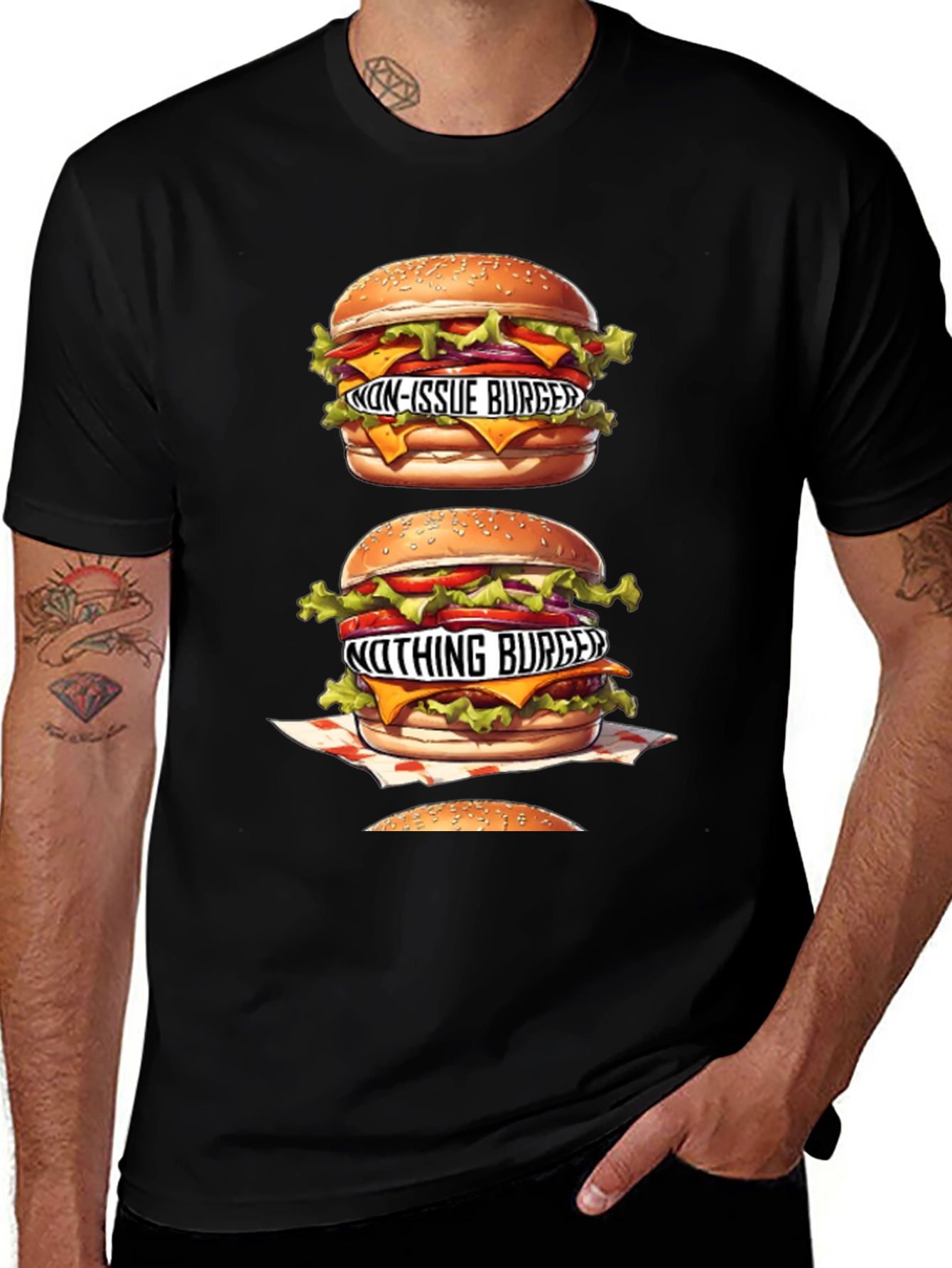 Variant 13 of Burger Graphic Tee - "Non-Issue" & "Nothing" Burgers