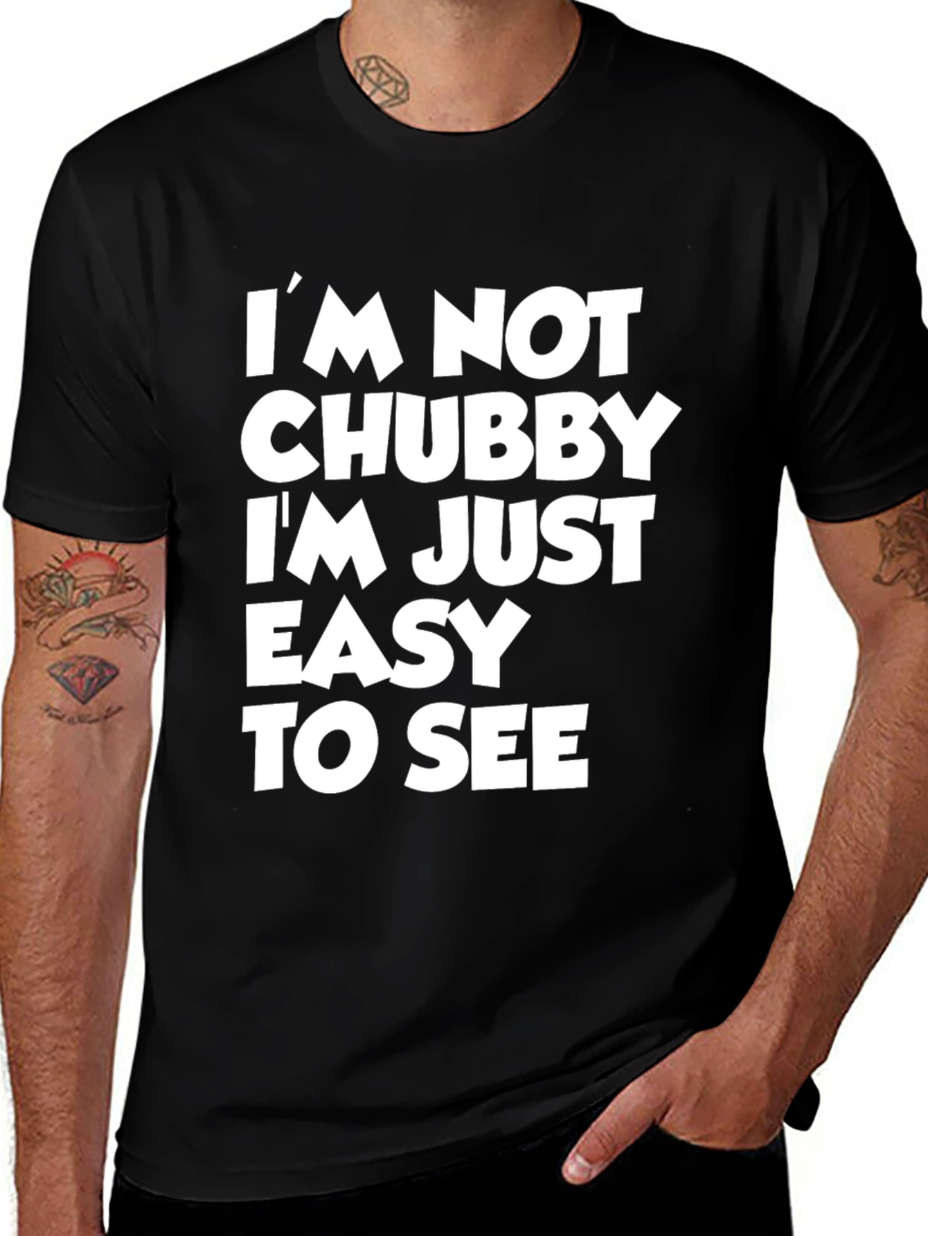 Variant 10 of Funny "Easy to See" Black Graphic T-Shirt