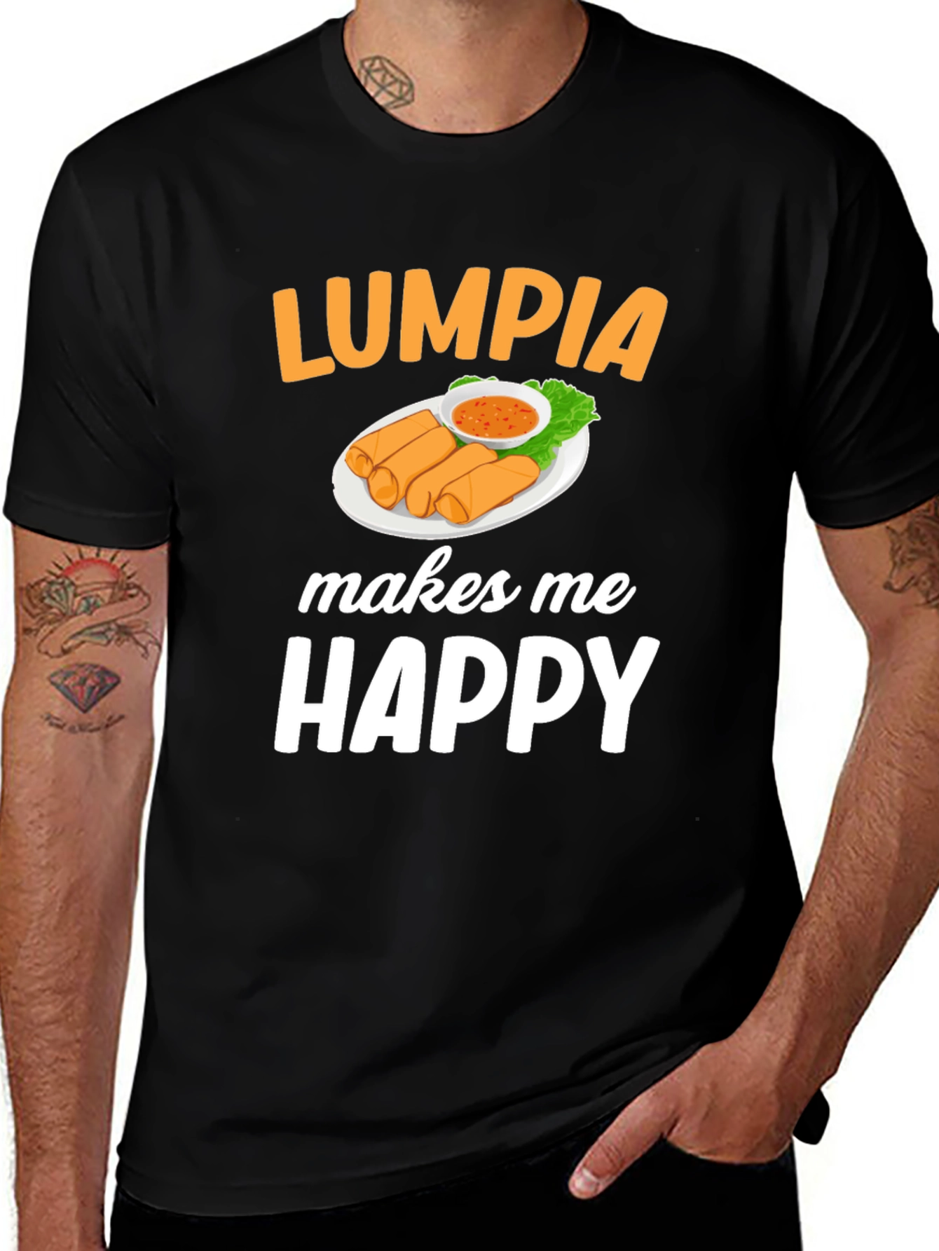 Lumpia Makes Me Happy Graphic T-Shirt