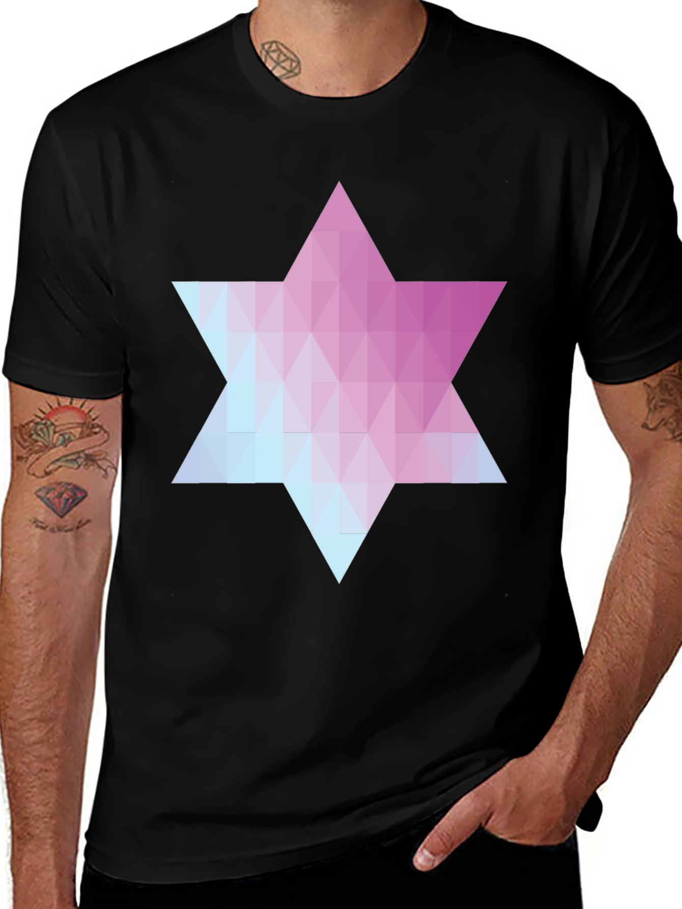Geometric Star T-Shirt - Gradient Design
