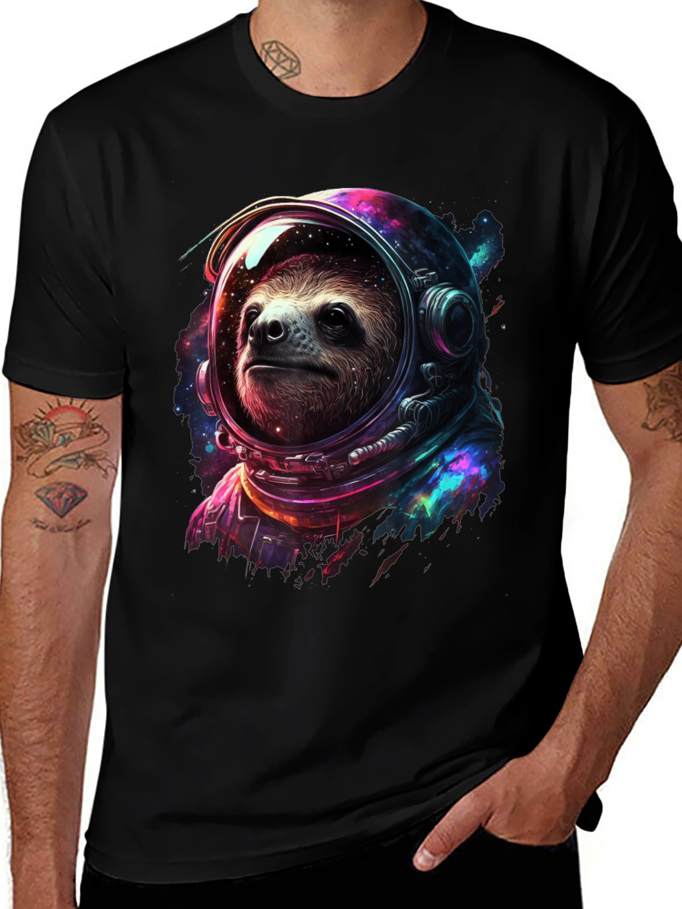 Variant 18 of Sloth Astronaut Graphic T-Shirt - Space Explorer Tee