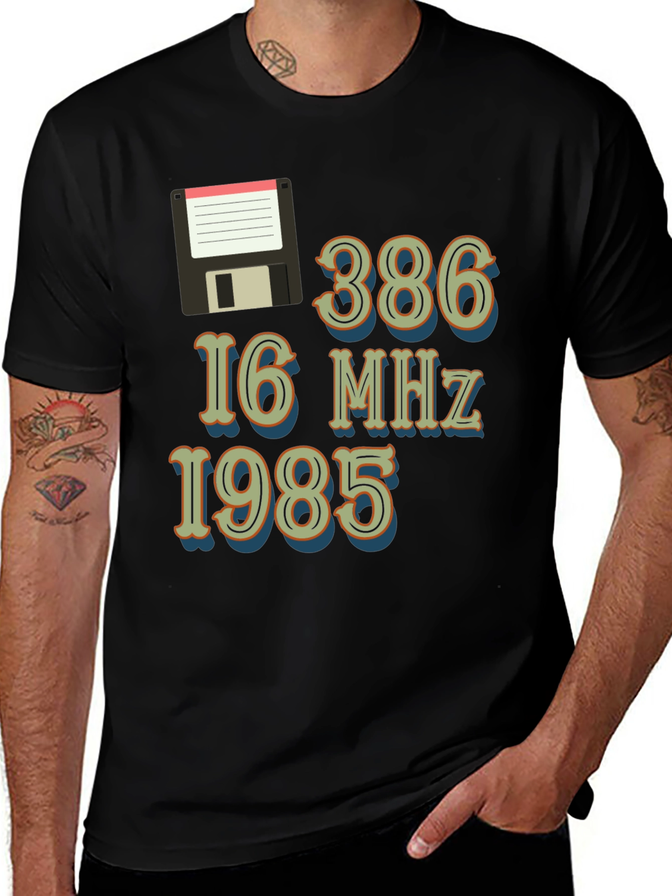 Retro PC Specs T-Shirt - 386, 16 MHz, 1985